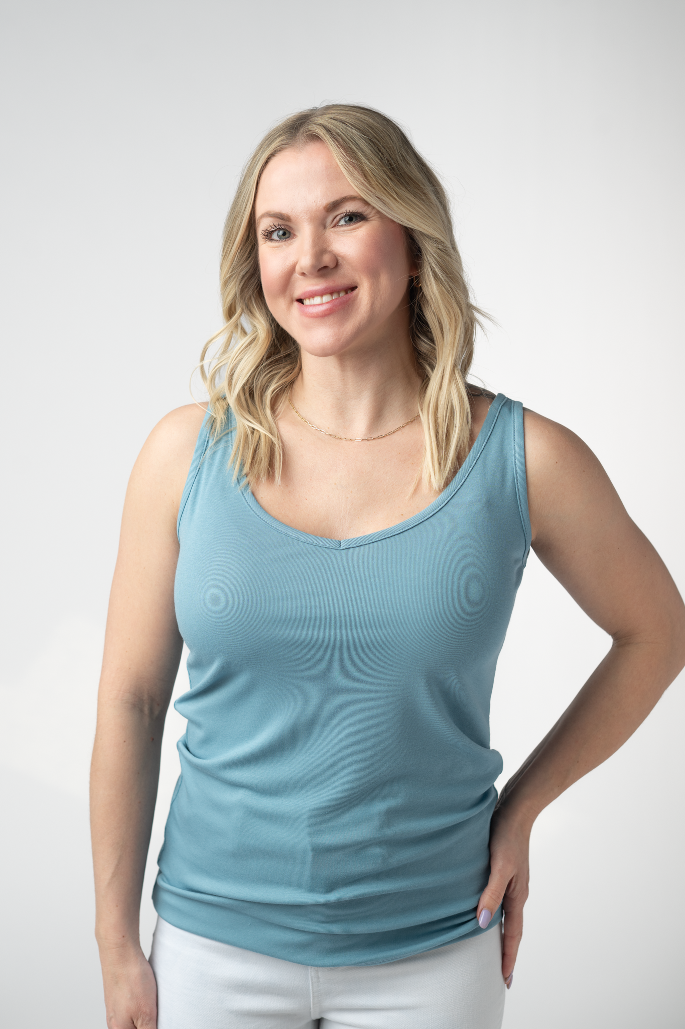 Kennedy Tank - Dusty Blue