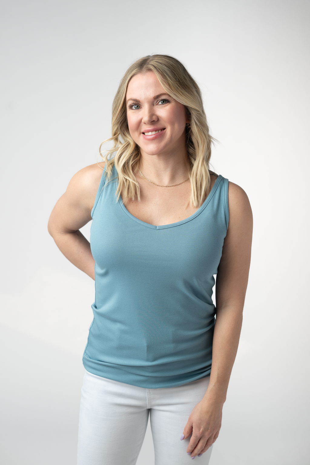 Kennedy Tank - Dusty Blue
