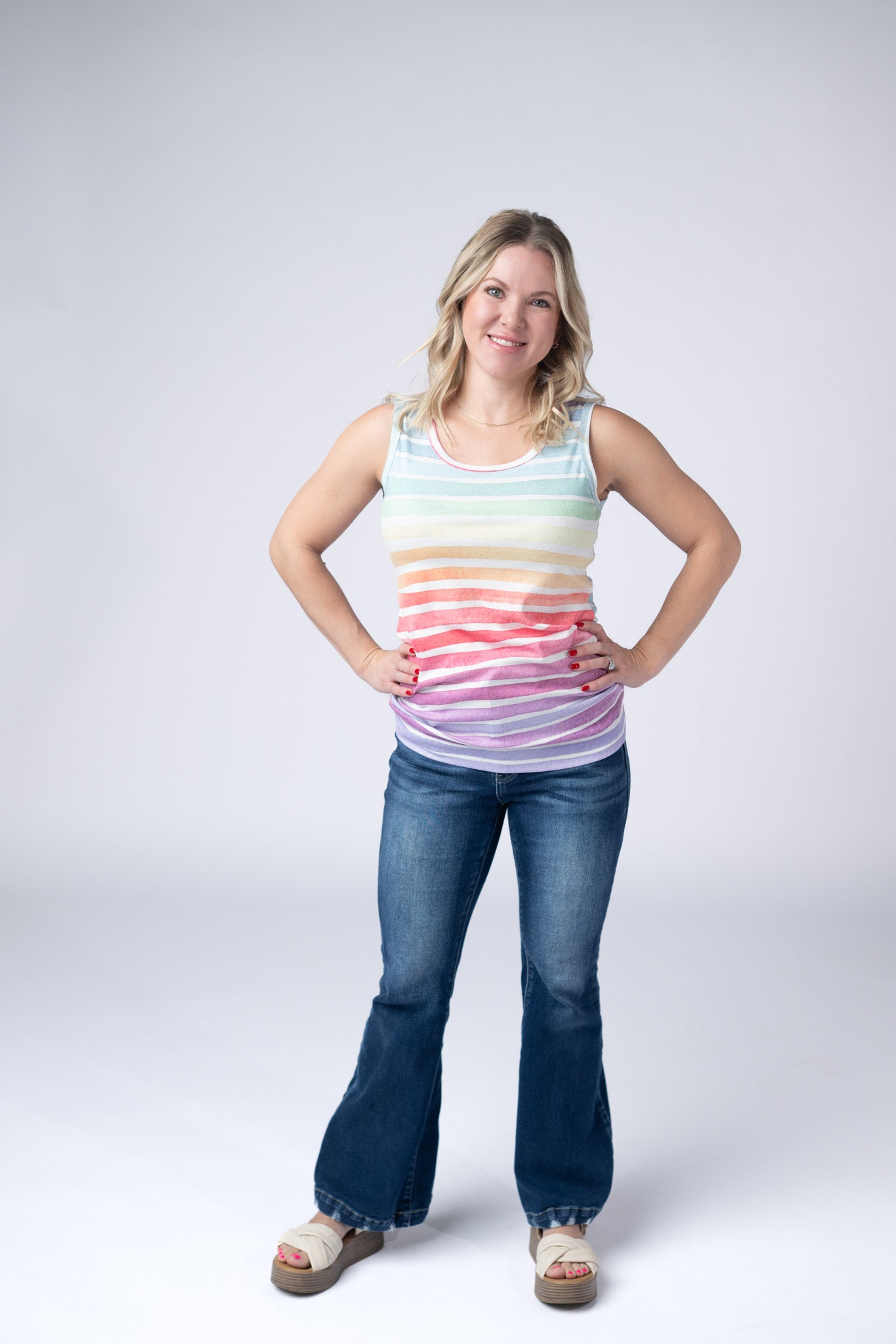 Ava Tank - Rainbow Stripes