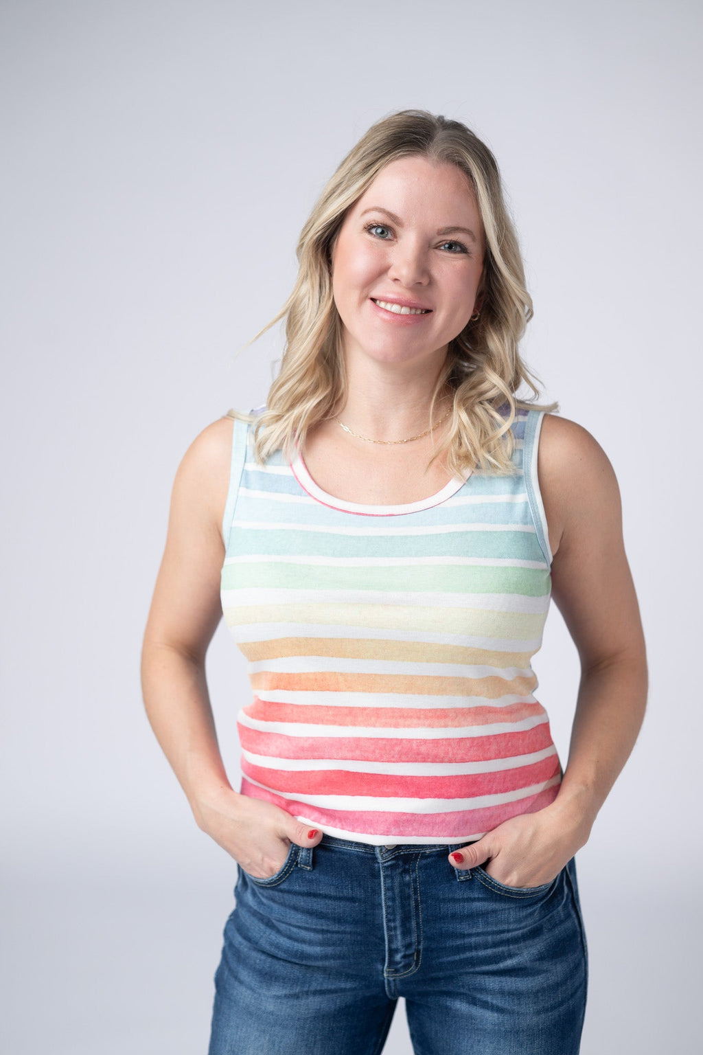 Ava Tank - Rainbow Stripes