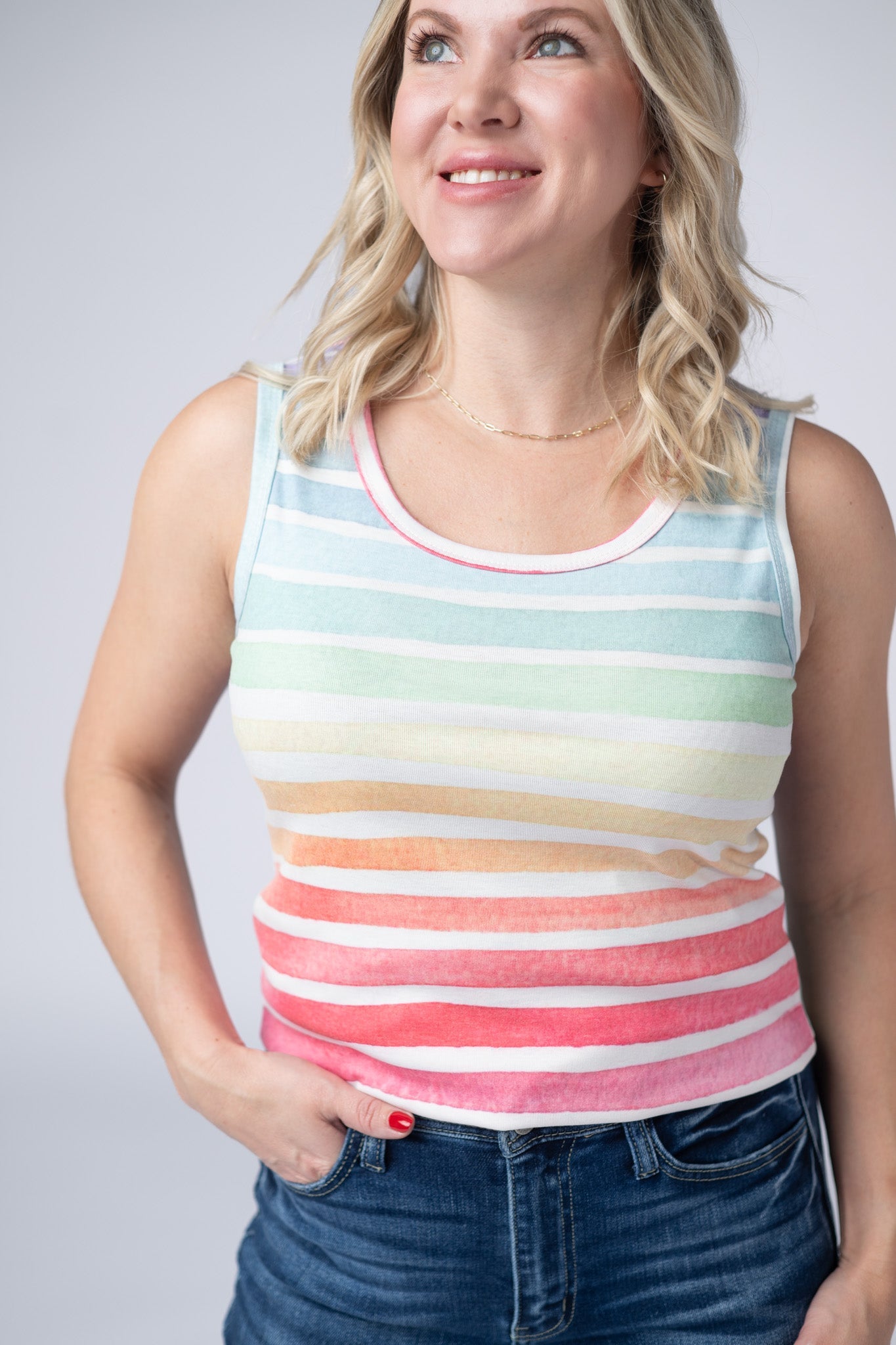 Ava Tank - Rainbow Stripes