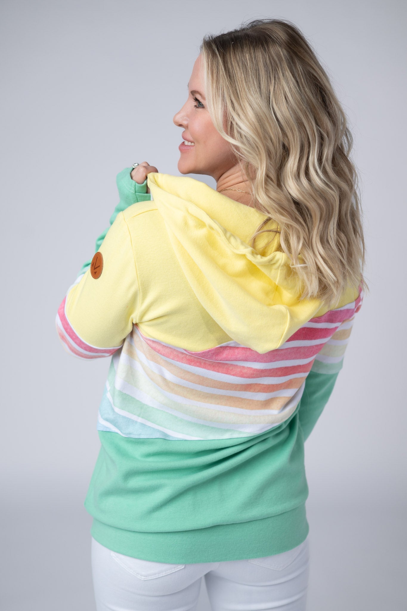 Colorblock Fullzip - Yellow, Rainbow Stripes, and Lime