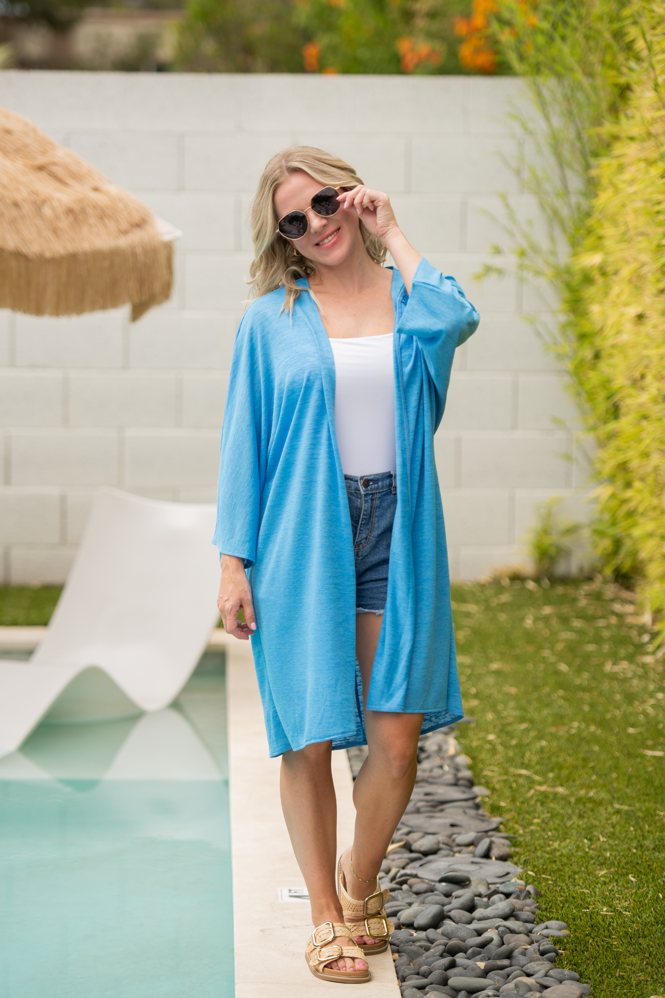 Ellie Cover-Up Kimono - Light Blue