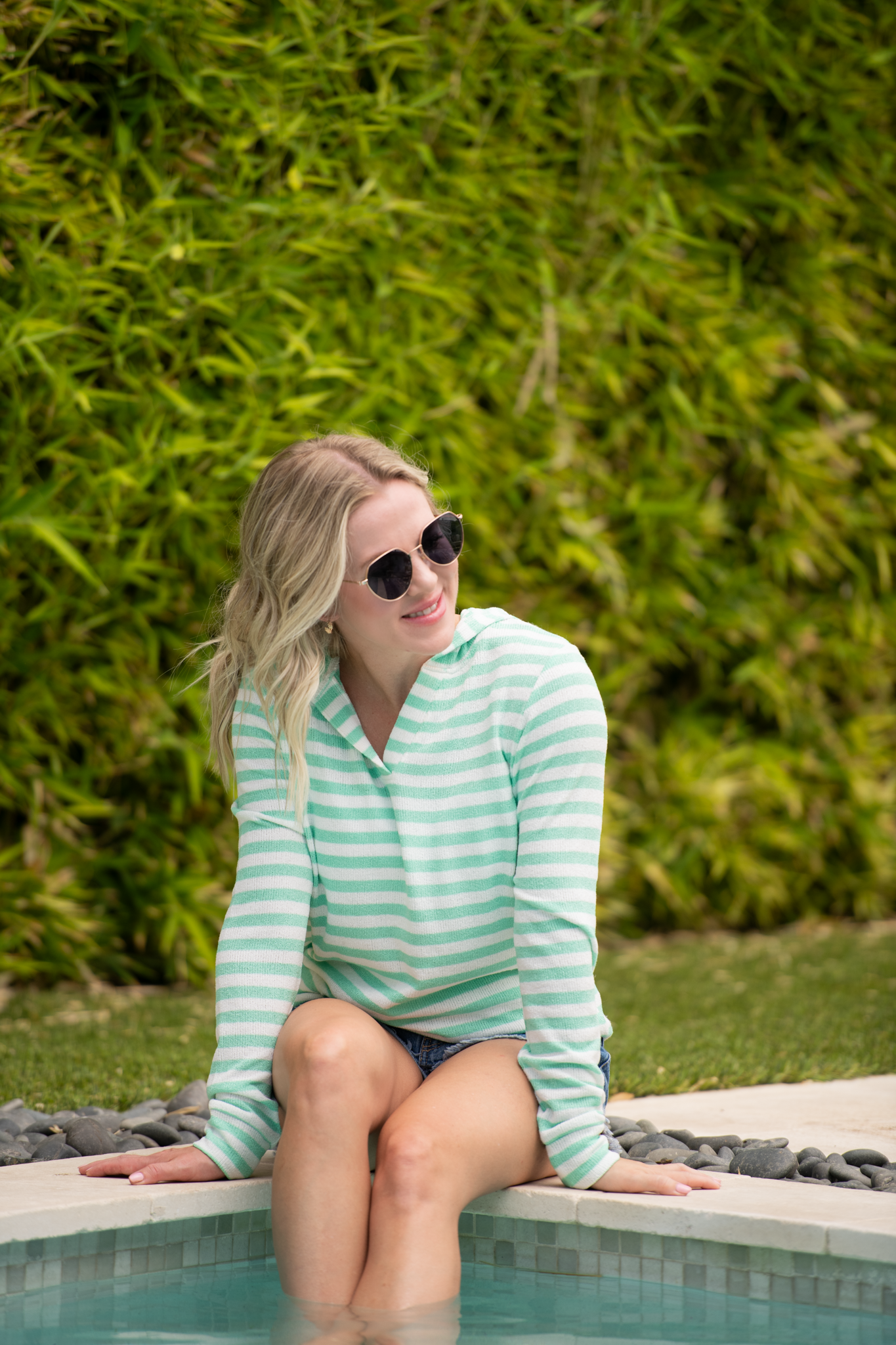Amelia Striped Hoodie - Green