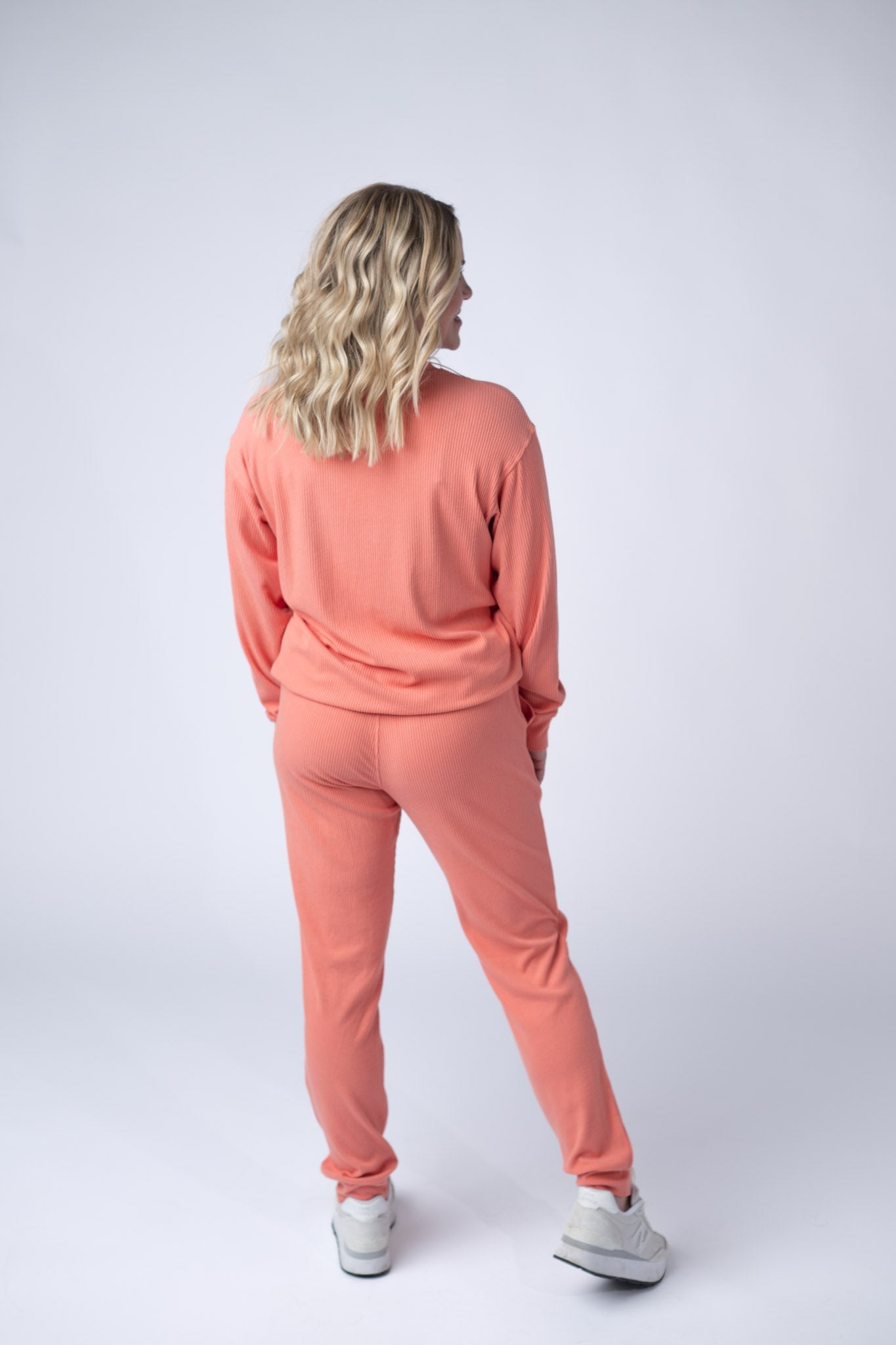 Corrine Ribbed Pullover Top - Coral