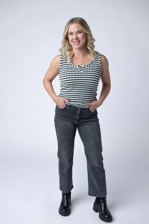 Stella Striped Tank - Black
