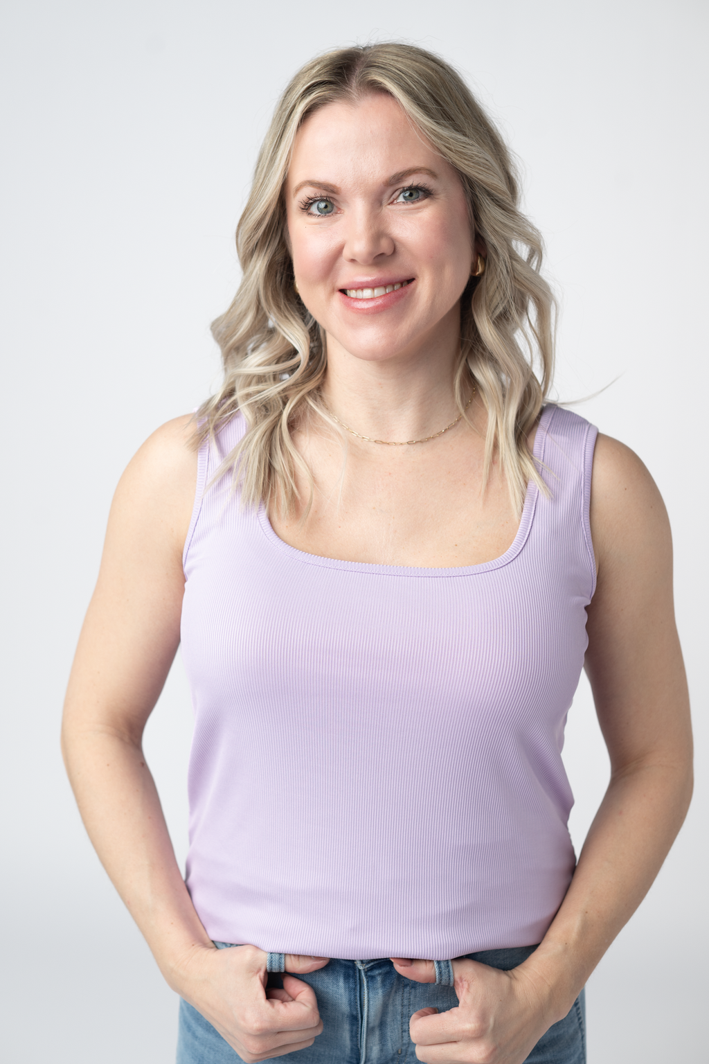 Rachel Ribbed Tank -  Lavender