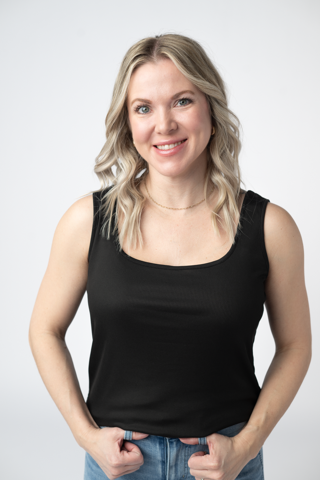 Rachel Ribbed Tank - Black