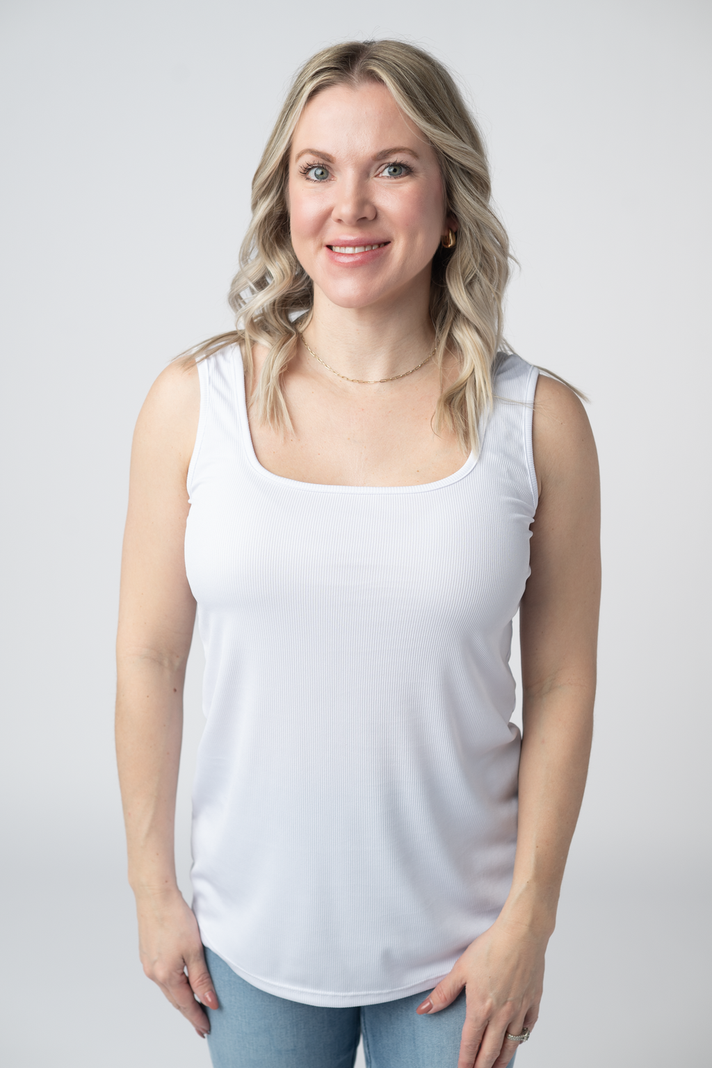 Rachel Ribbed Tank - White