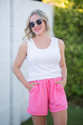 Weslie Waffle Shorts - Pink