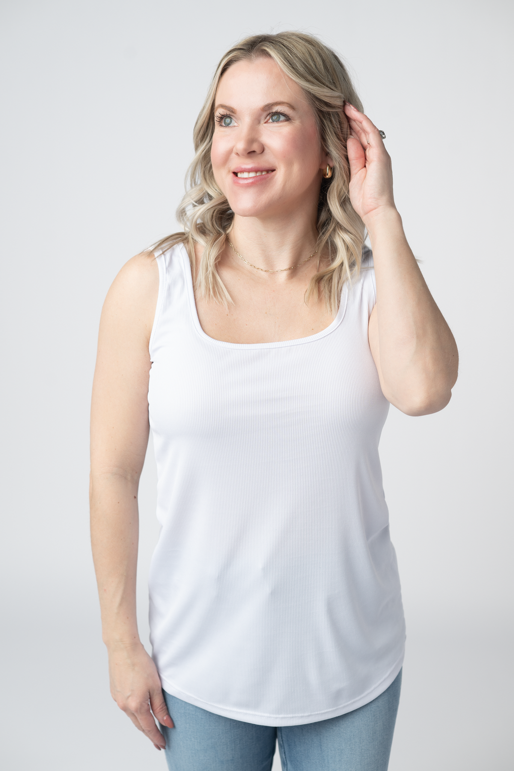 Rachel Ribbed Tank - White
