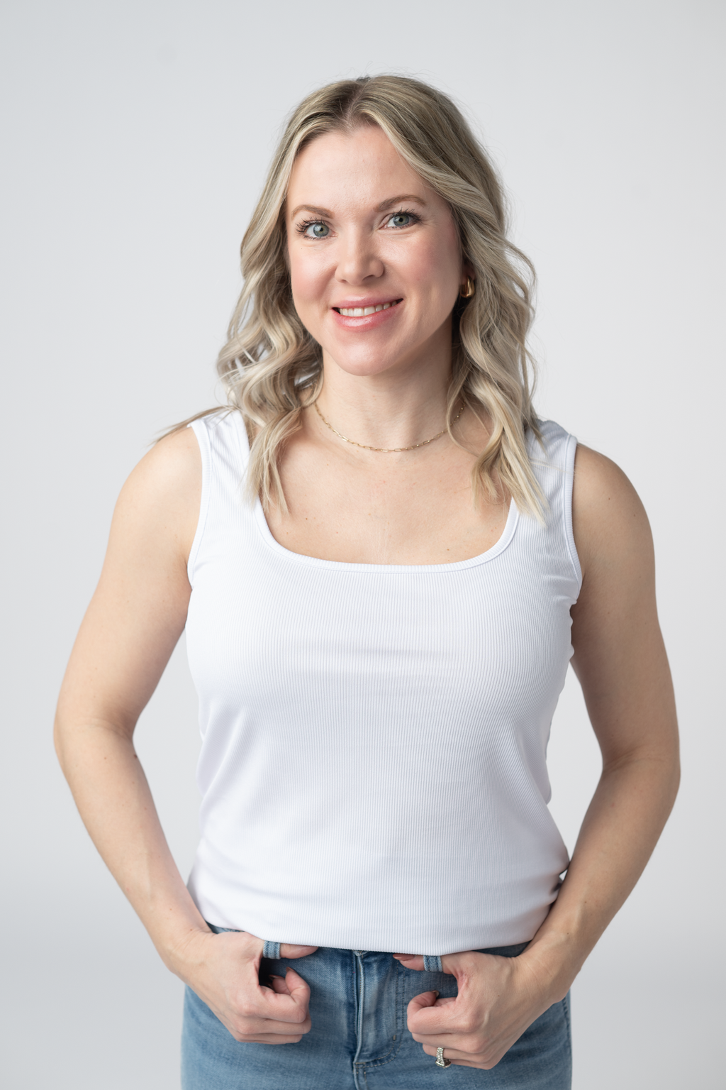 Rachel Ribbed Tank - White