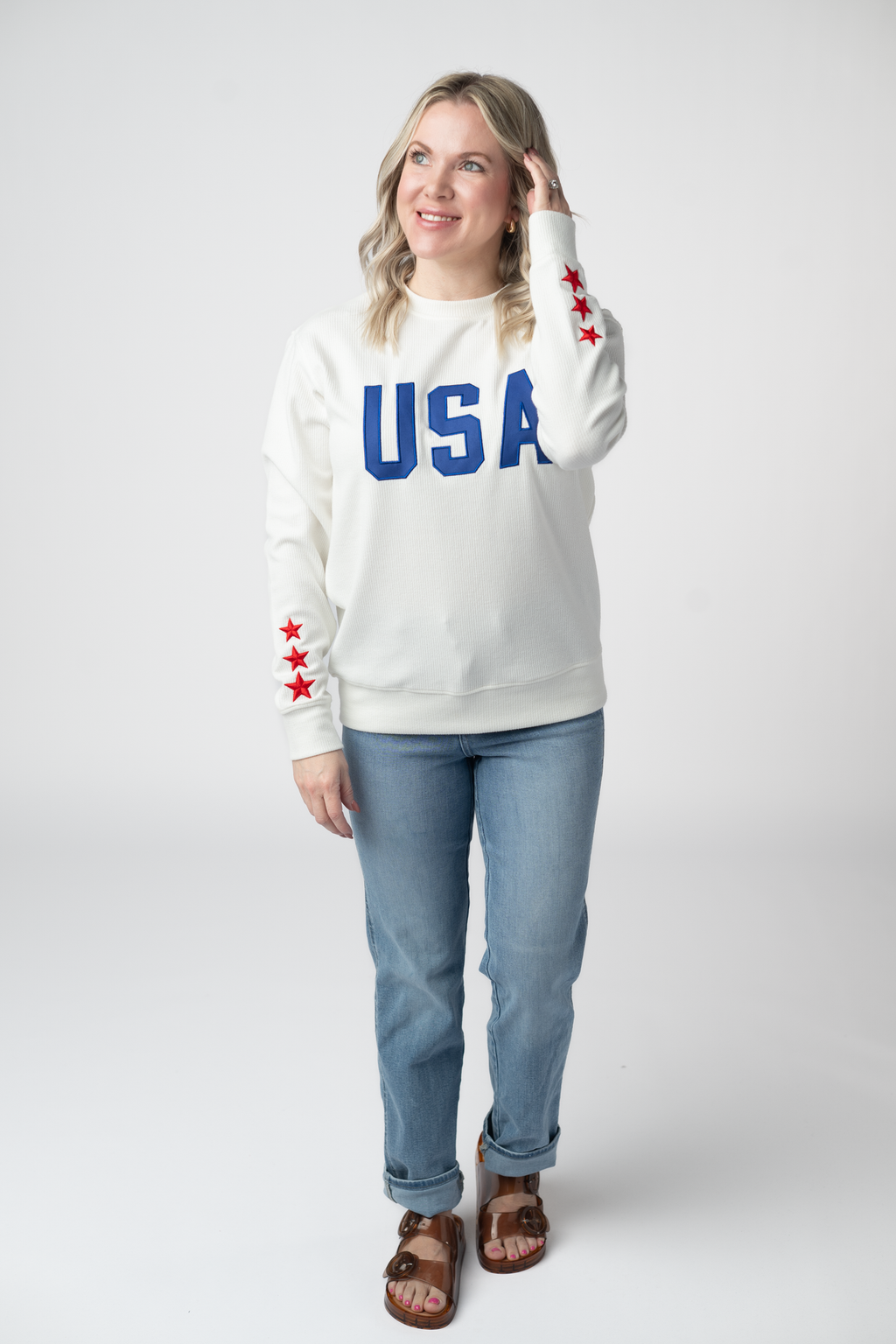 USA Pullover - White