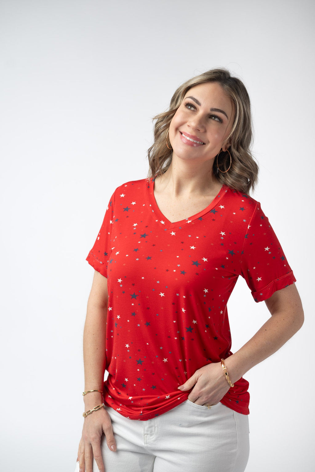 Sophie Top - Red Liberty Stars