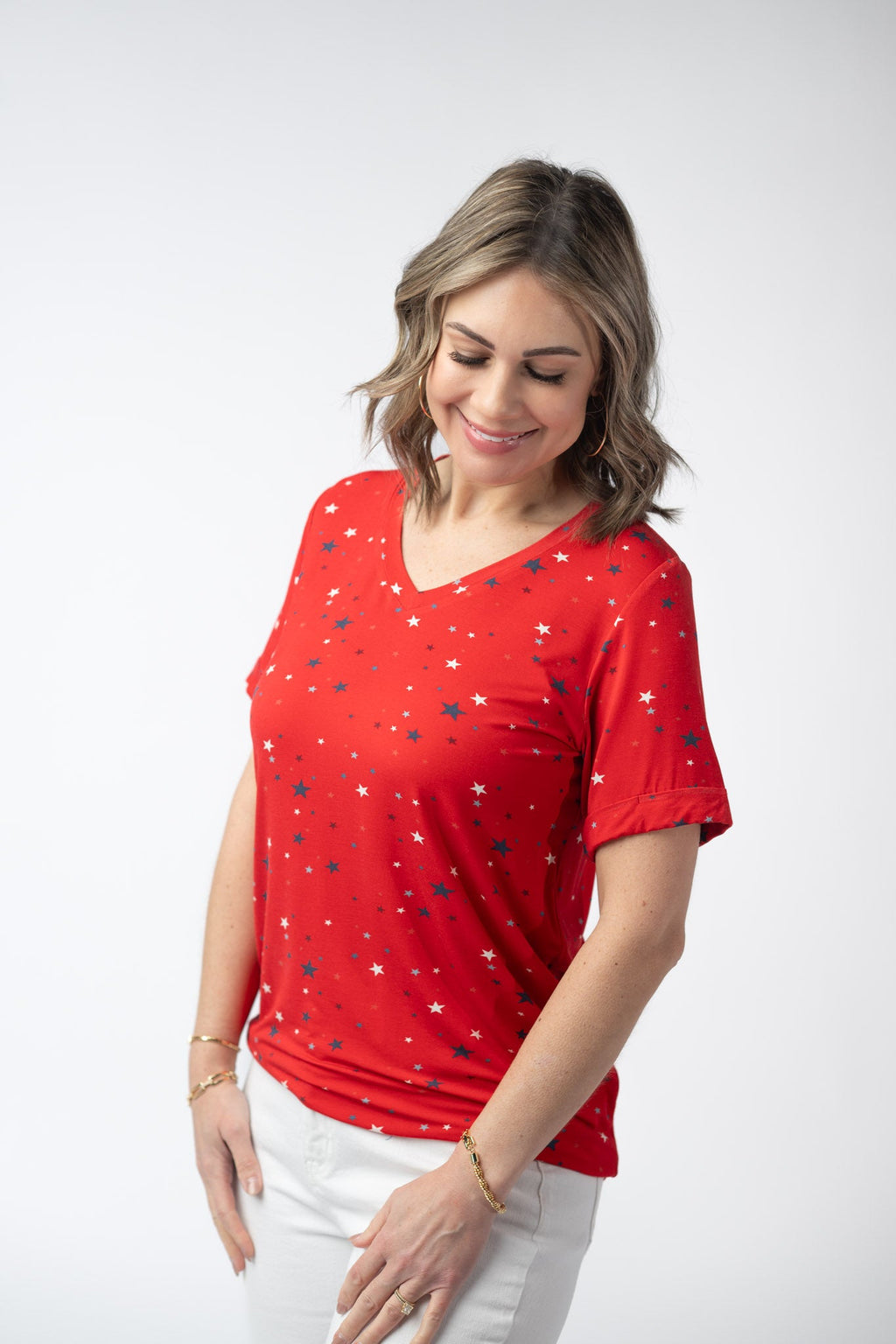 Sophie Top - Red Liberty Stars