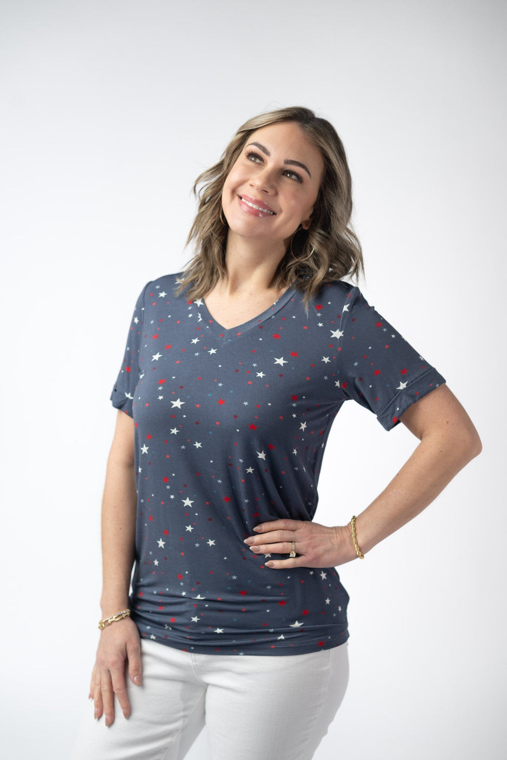 Sophie Top - Blue Liberty Stars