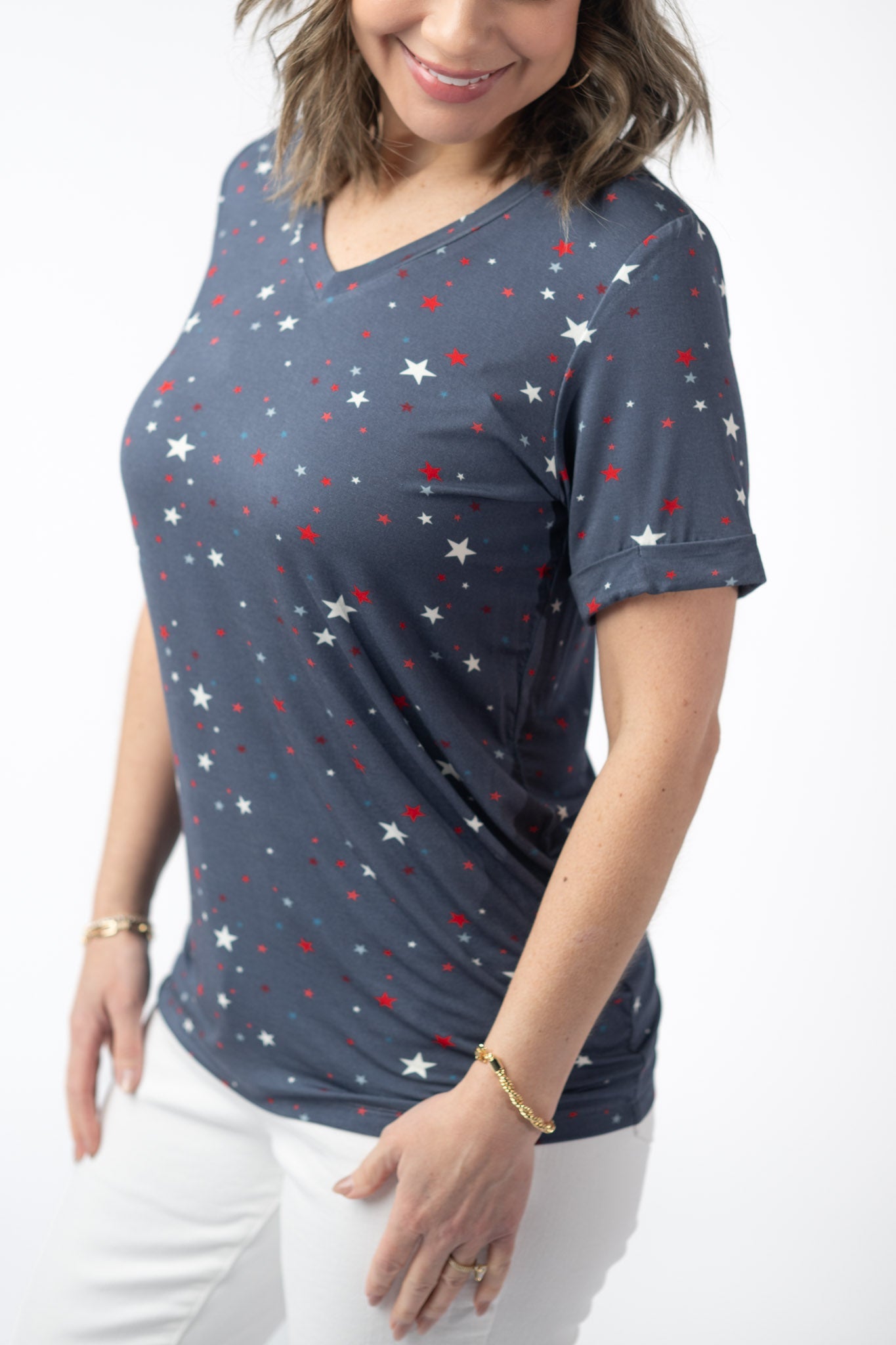 Sophie Top - Blue Liberty Stars