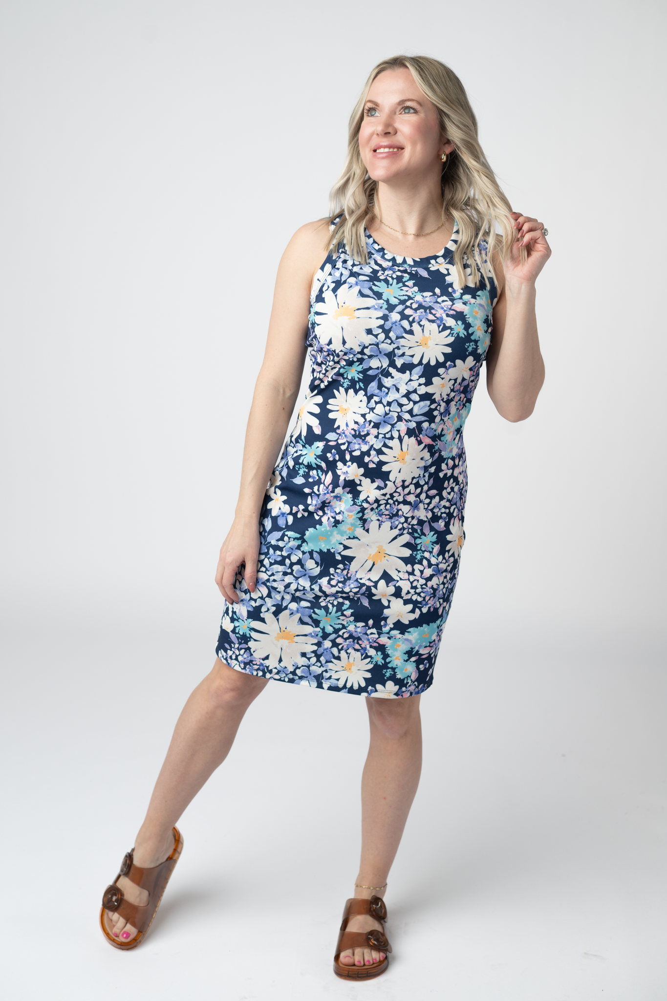 Mariah Ribbed Dress - Daisy Blues