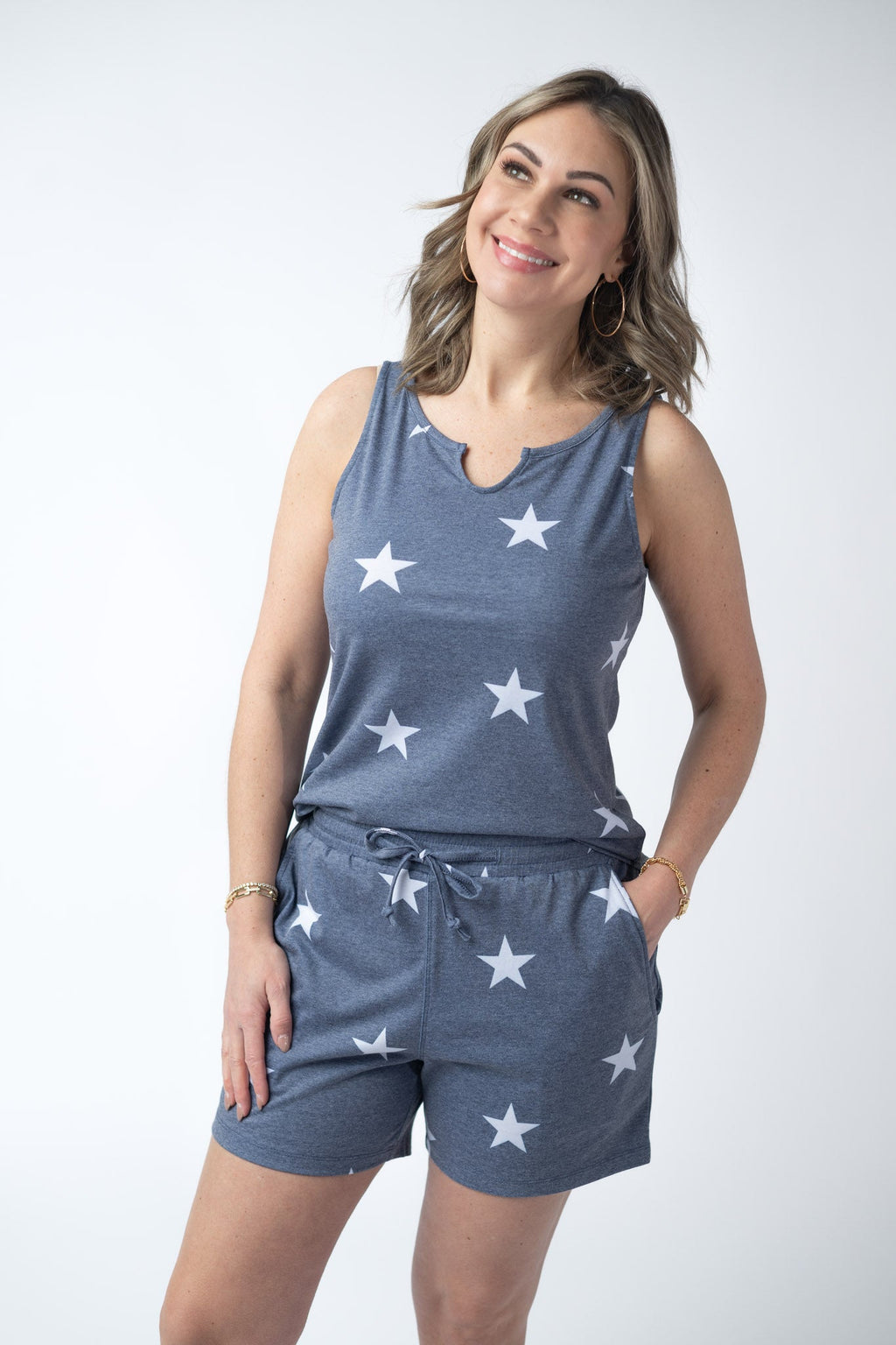 Jamie Shorts - Faded Navy Stars