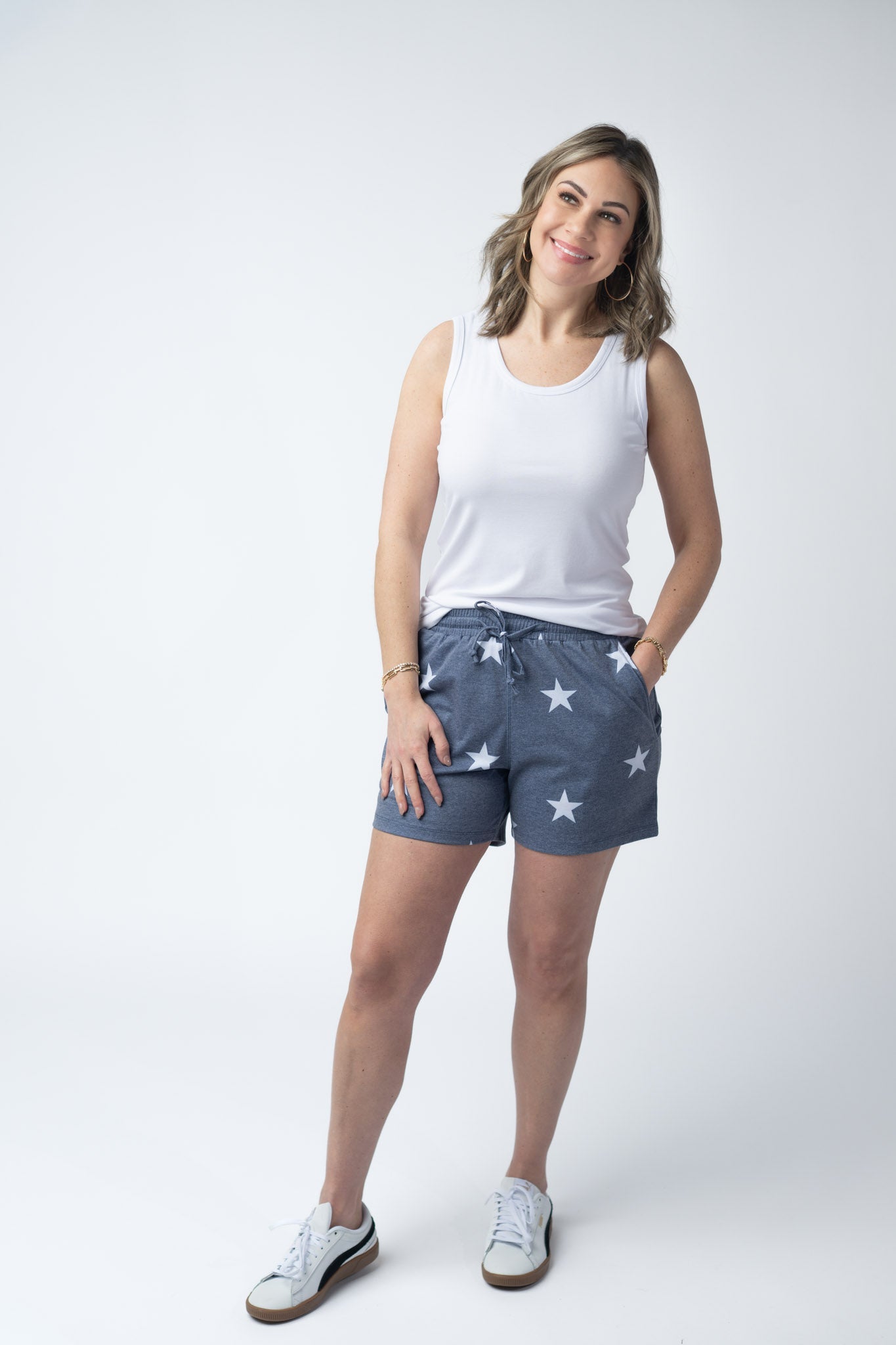Jamie Shorts - Faded Navy Stars