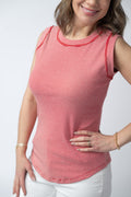 Morgan Micro Striped Tank - Red