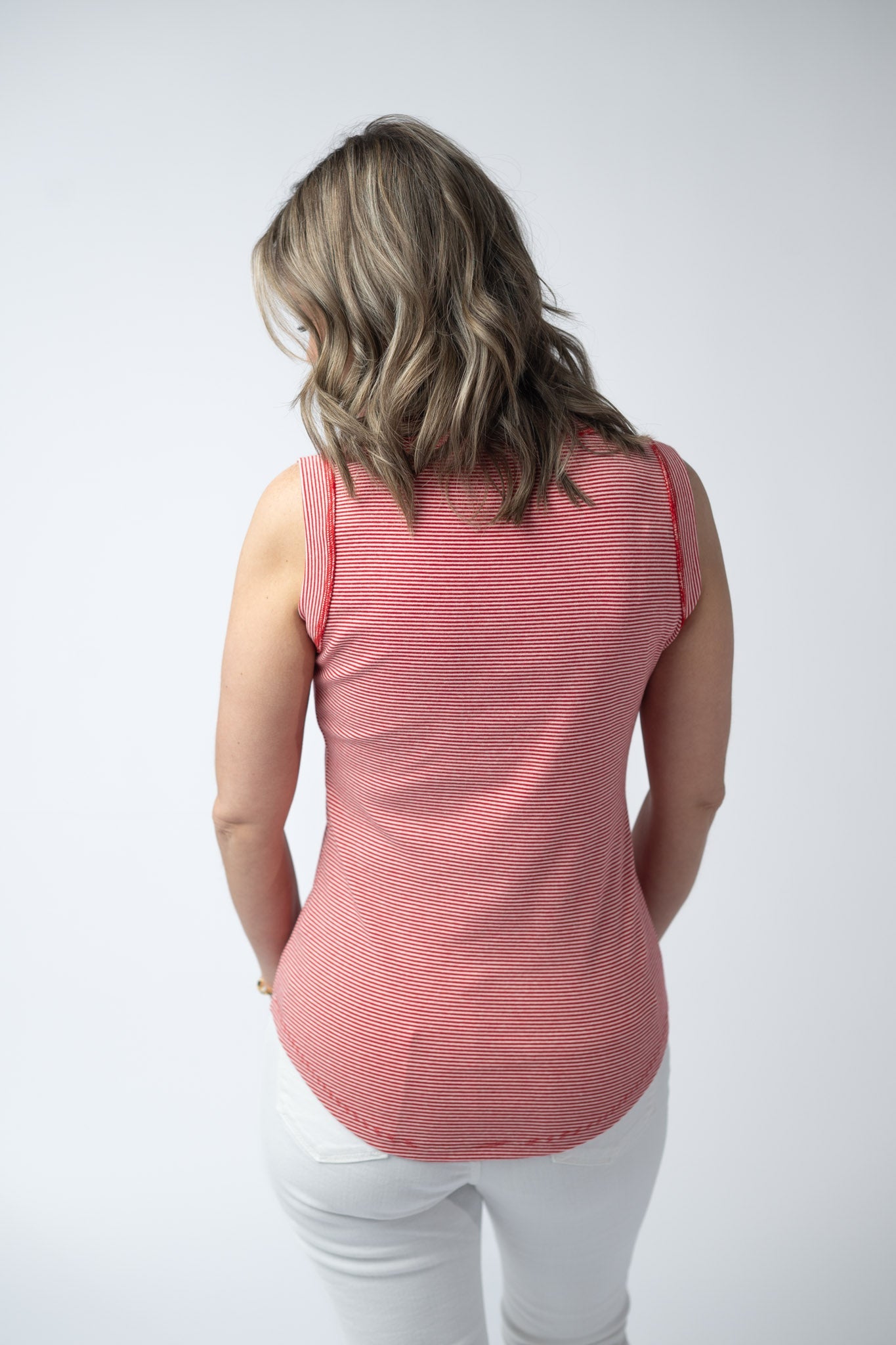 Morgan Micro Striped Tank - Red
