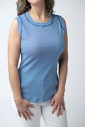 Morgan Micro Striped Tank - Blue