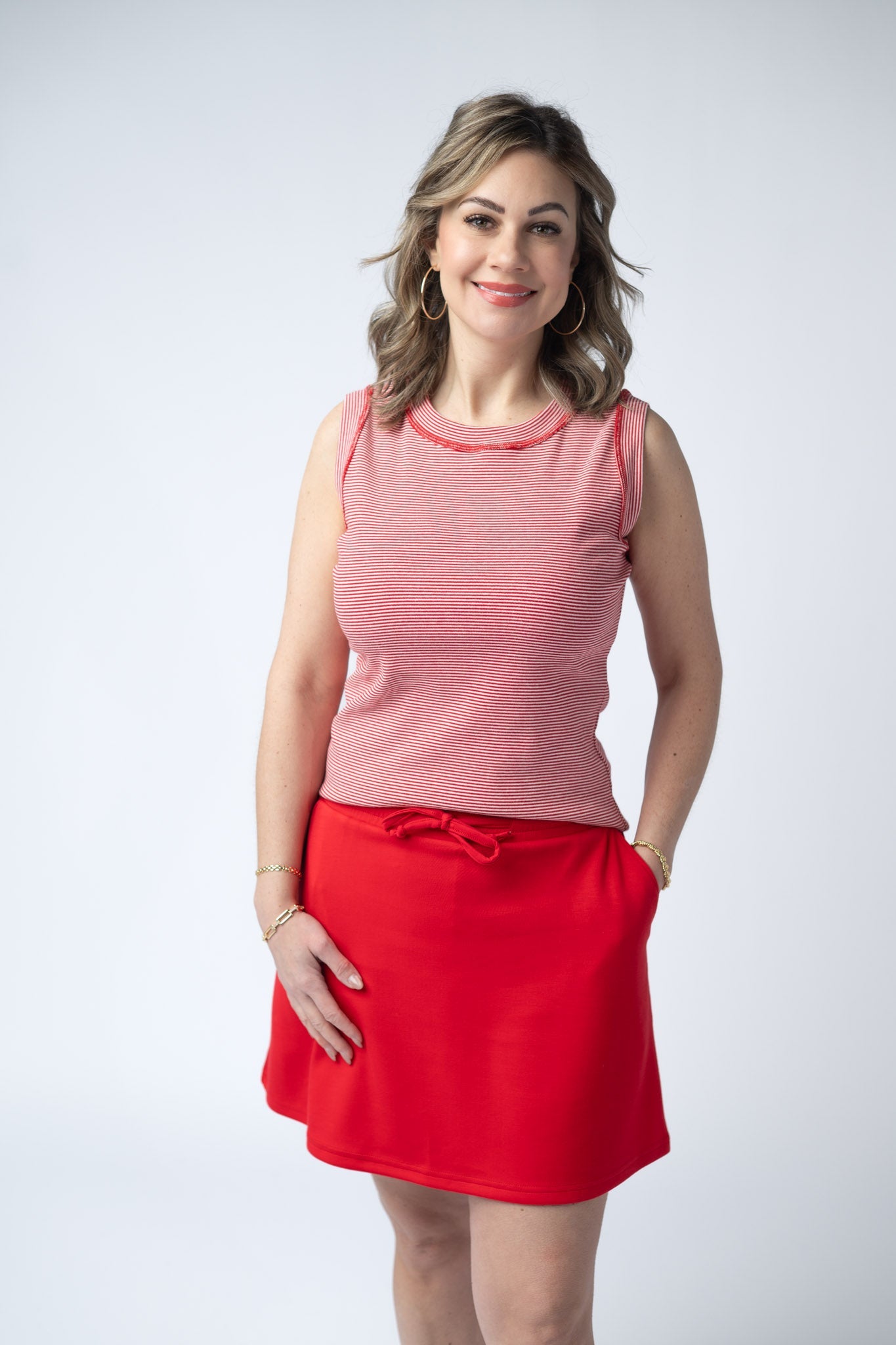 Serena Luxe Skort - Red
