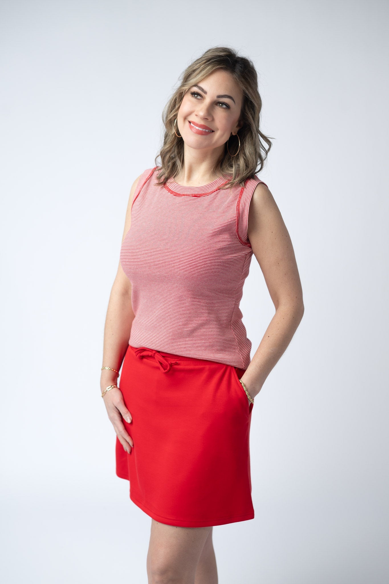 Serena Luxe Skort - Red