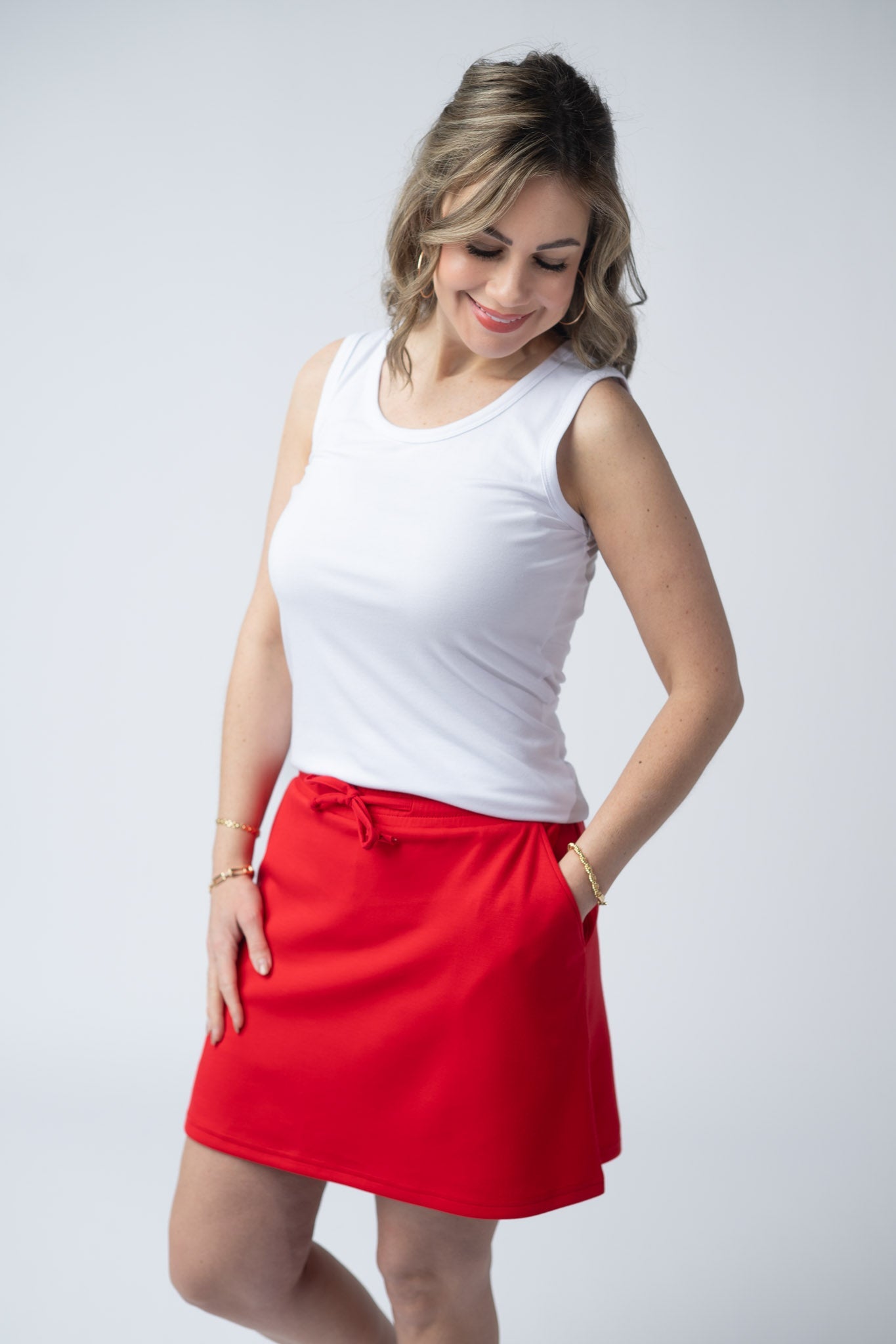 Serena Luxe Skort - Red