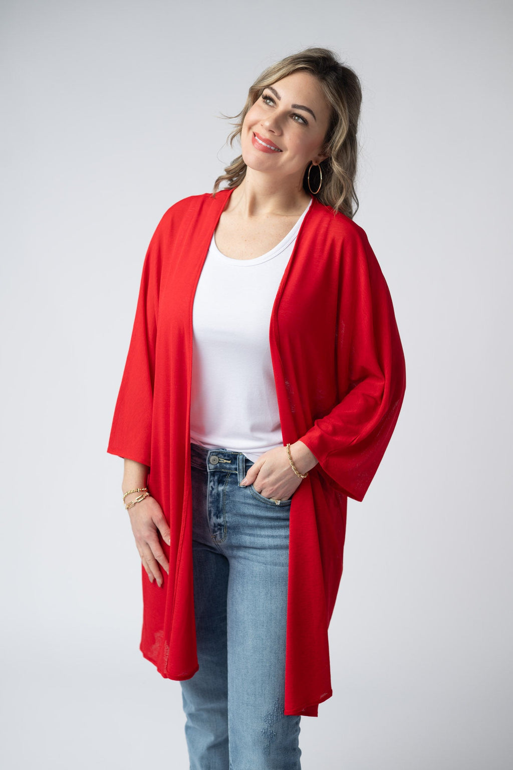 Ellie Cover-Up Kimono - Red