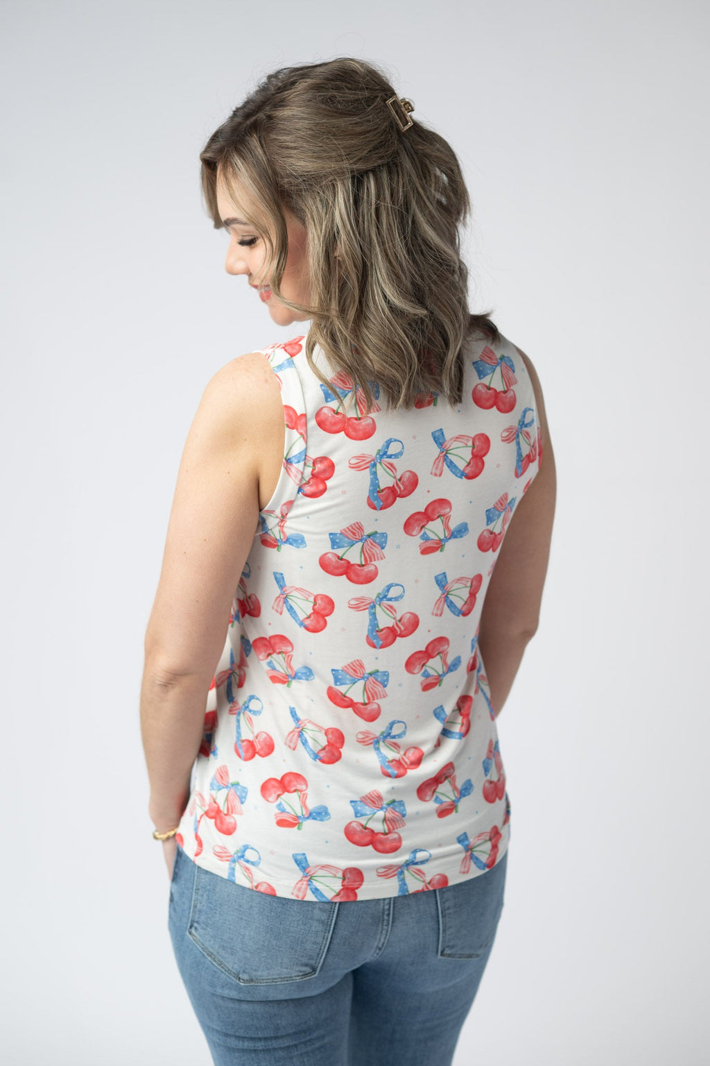 Noelle Tank - Patriotic Cherries