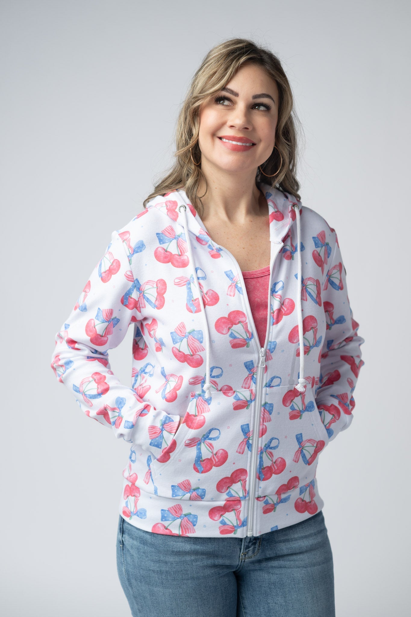 Fullzip Hoodie - Patriotic Cherries