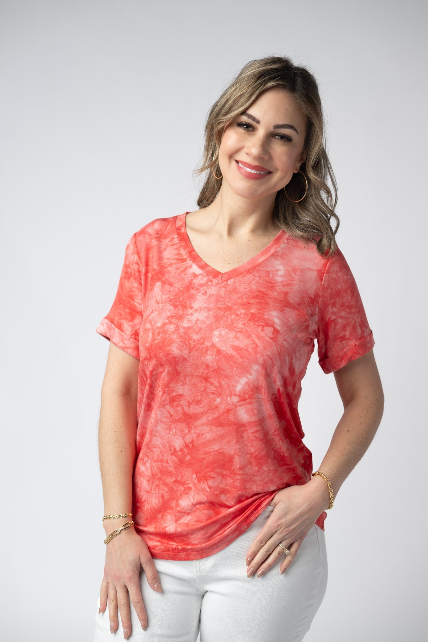 Sophie Top - Red Tie Dye