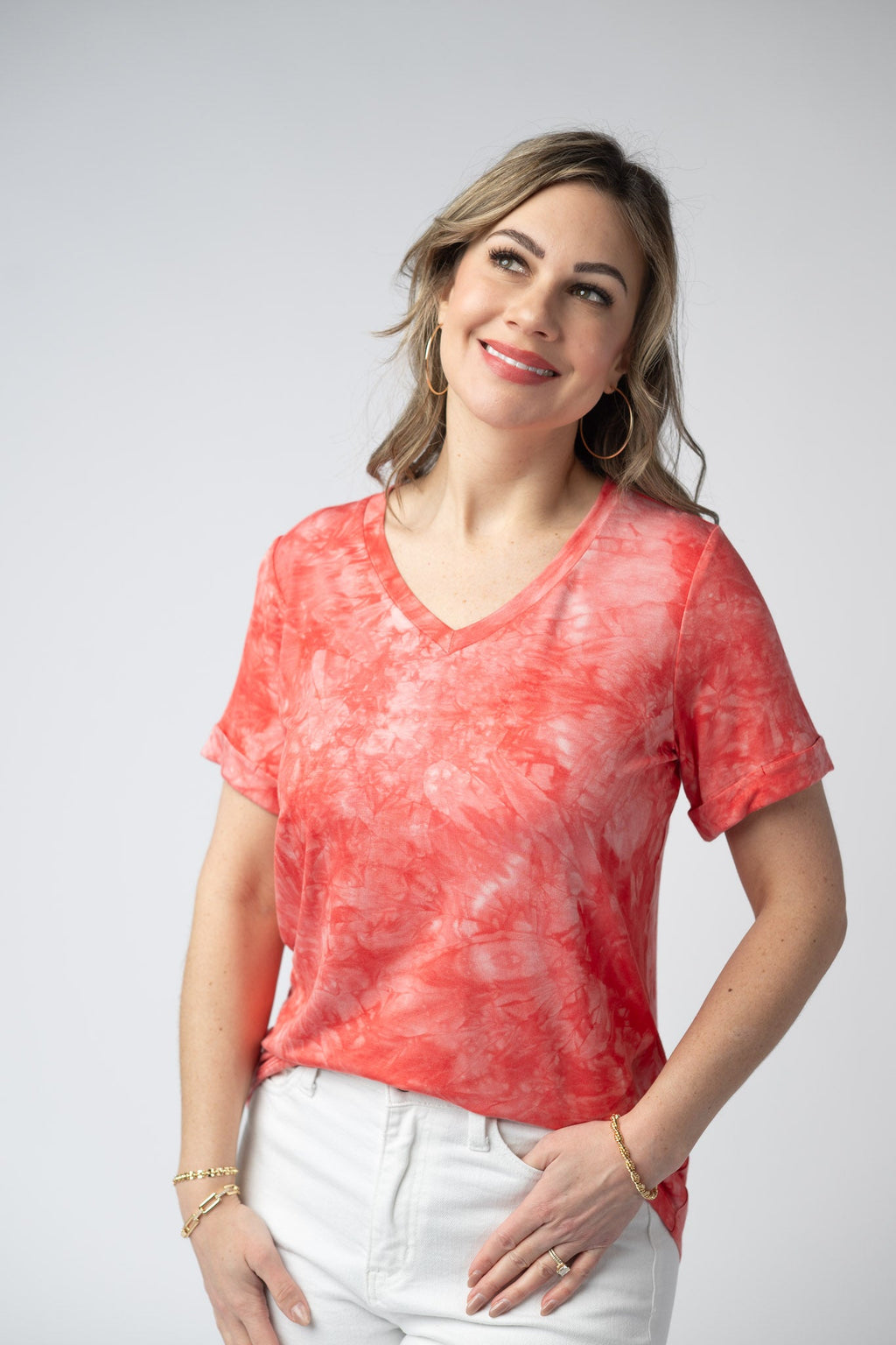 Sophie Top - Red Tie Dye