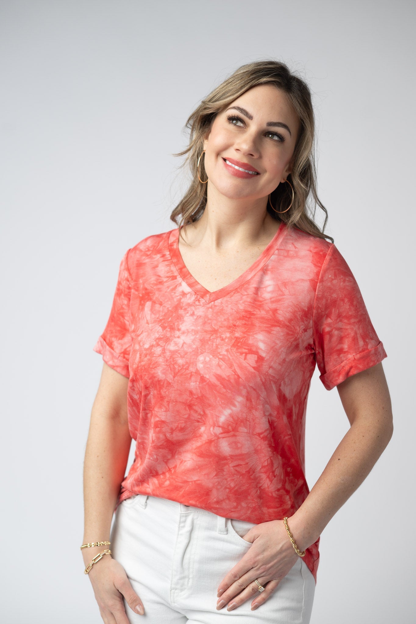 Sophie Top - Red Tie Dye