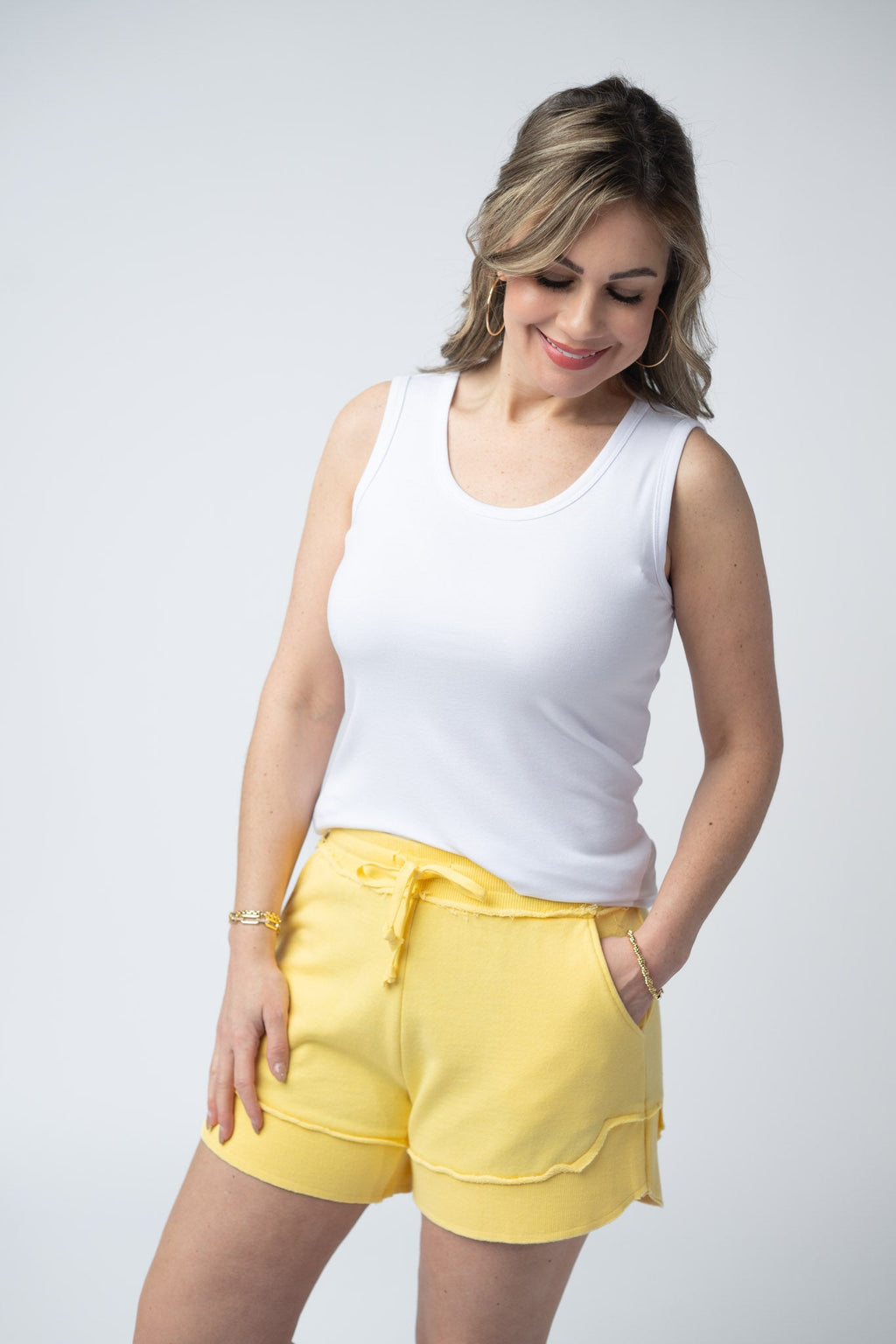 French Terry Stevie Shorts - Lemon