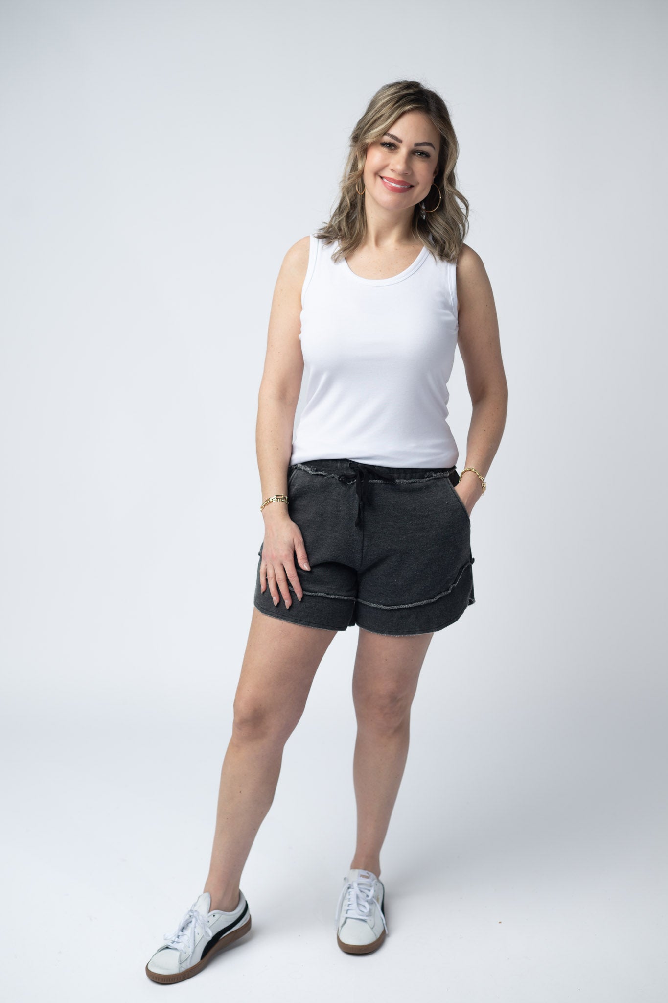 French Terry Stevie Shorts - Black