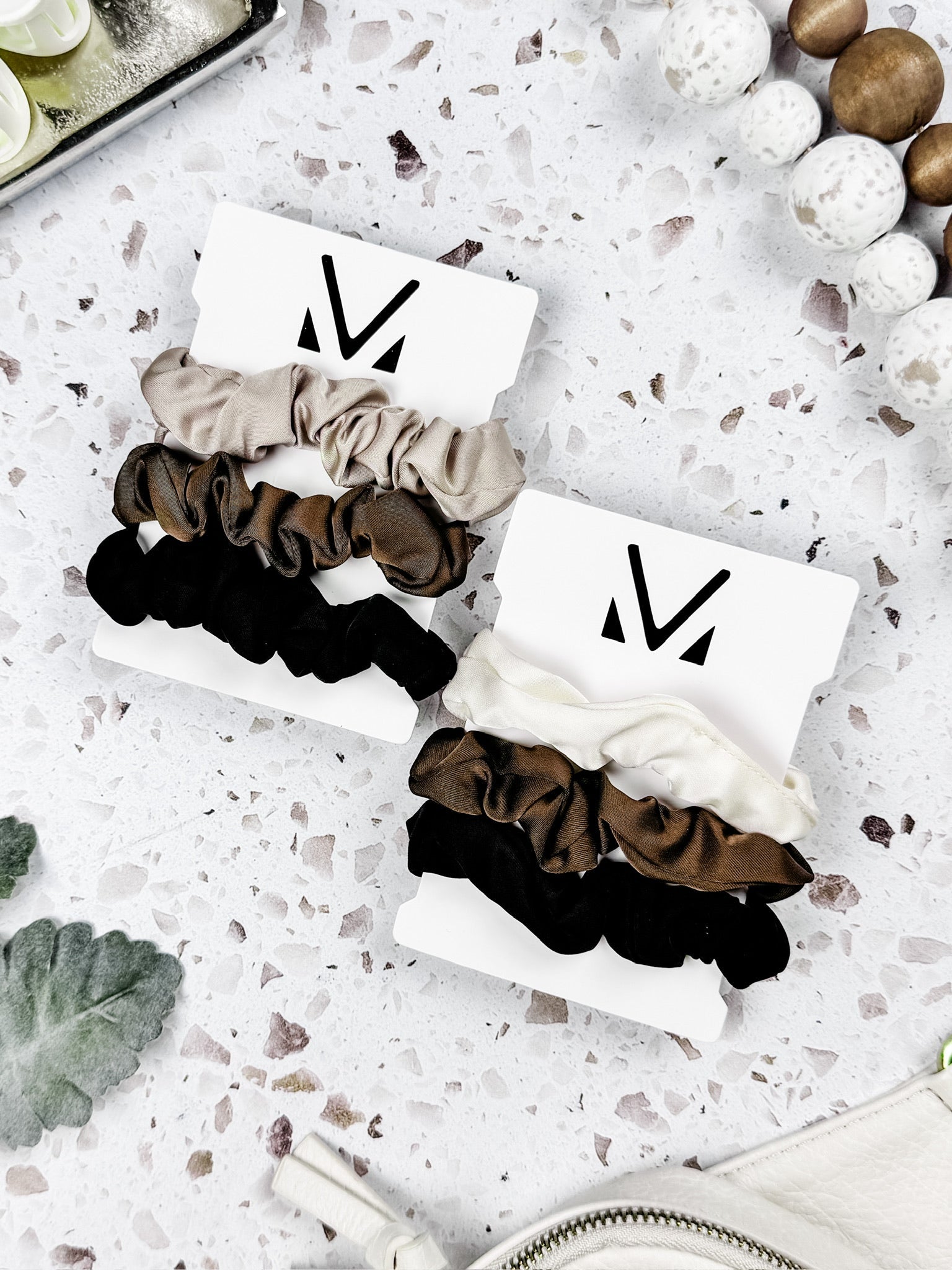 Satin Neutral Trio Scrunchies FINAL SALE