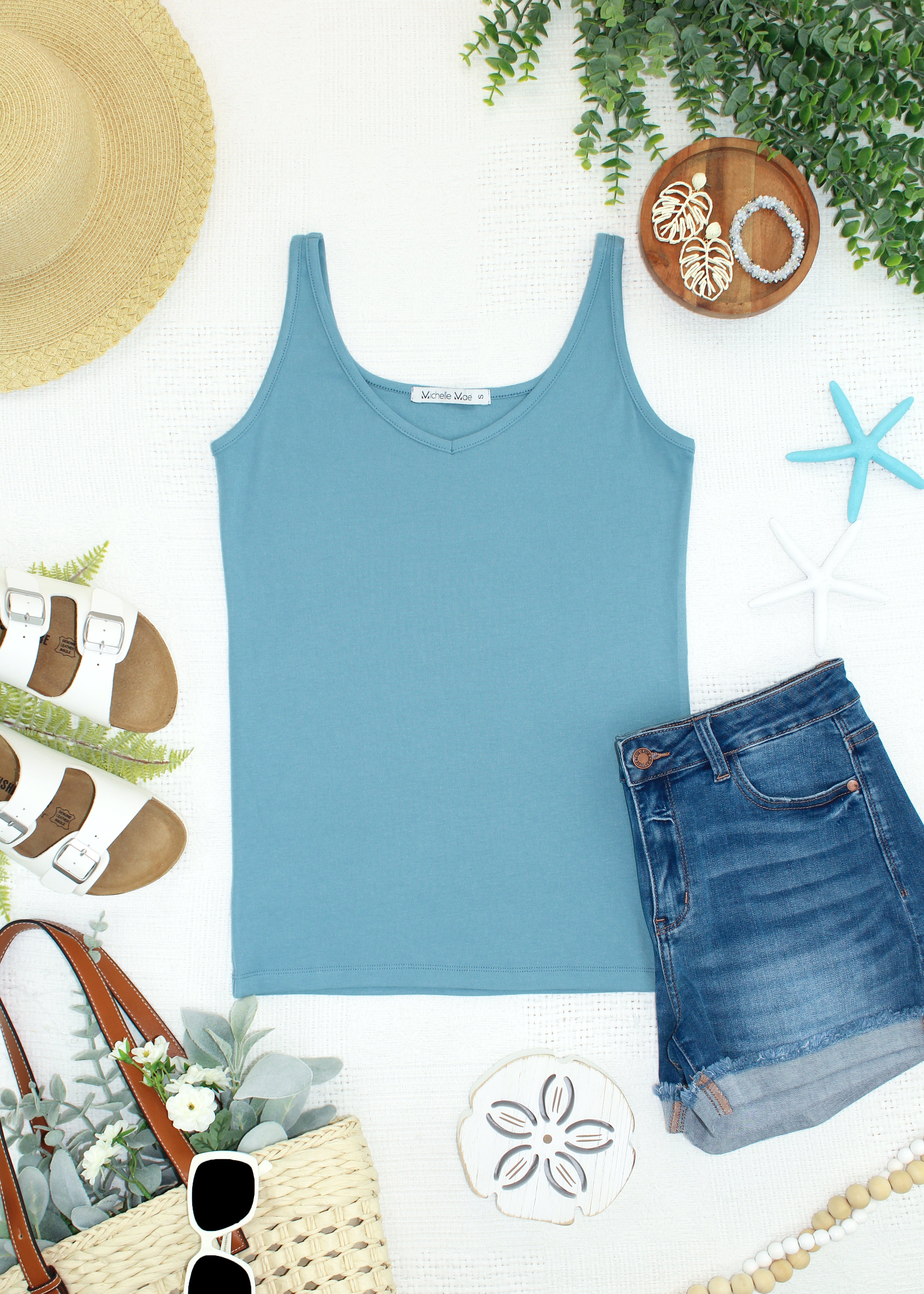 Kennedy Tank - Dusty Blue