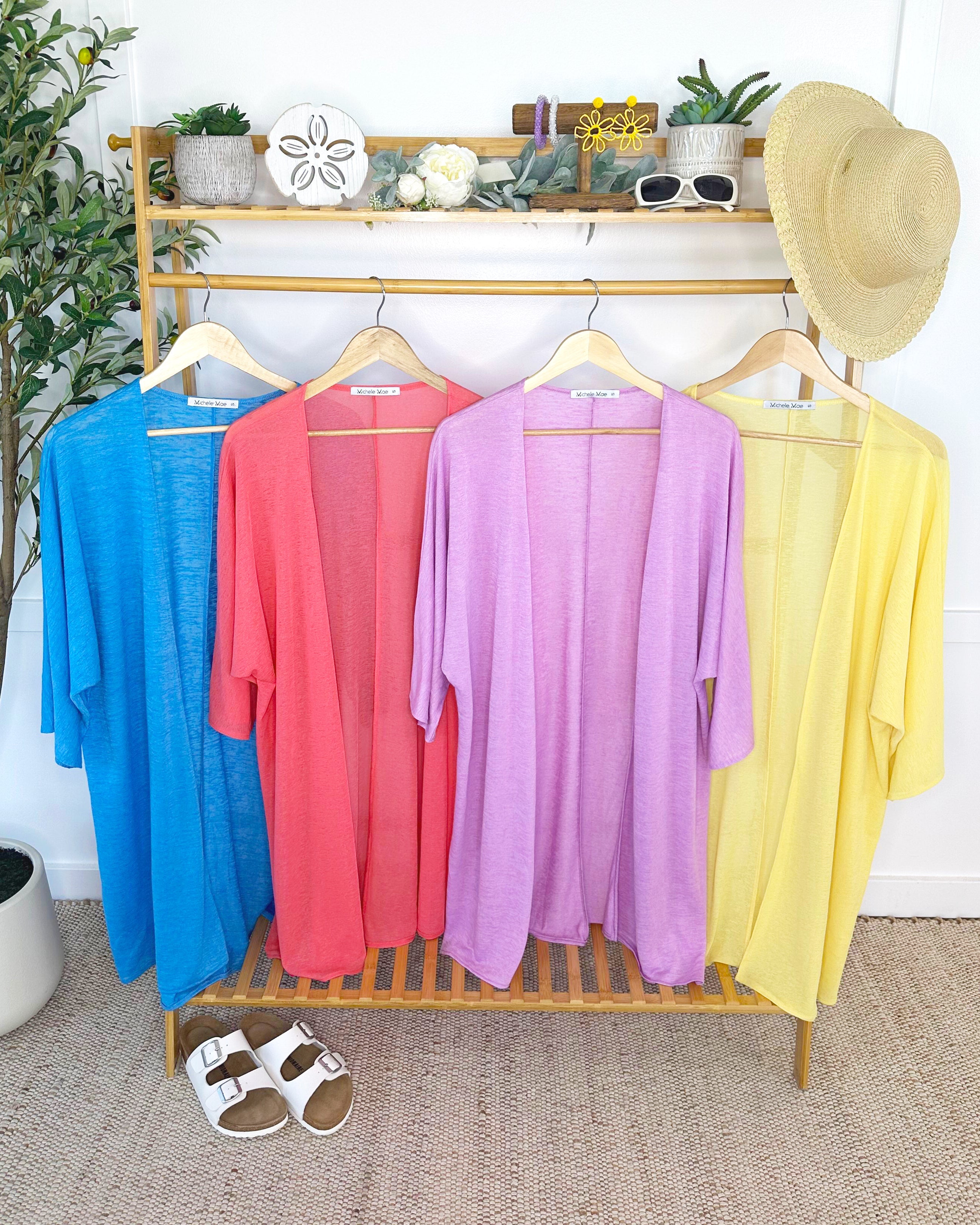 Ellie Cover-Up Kimono - Sunkissed Coral