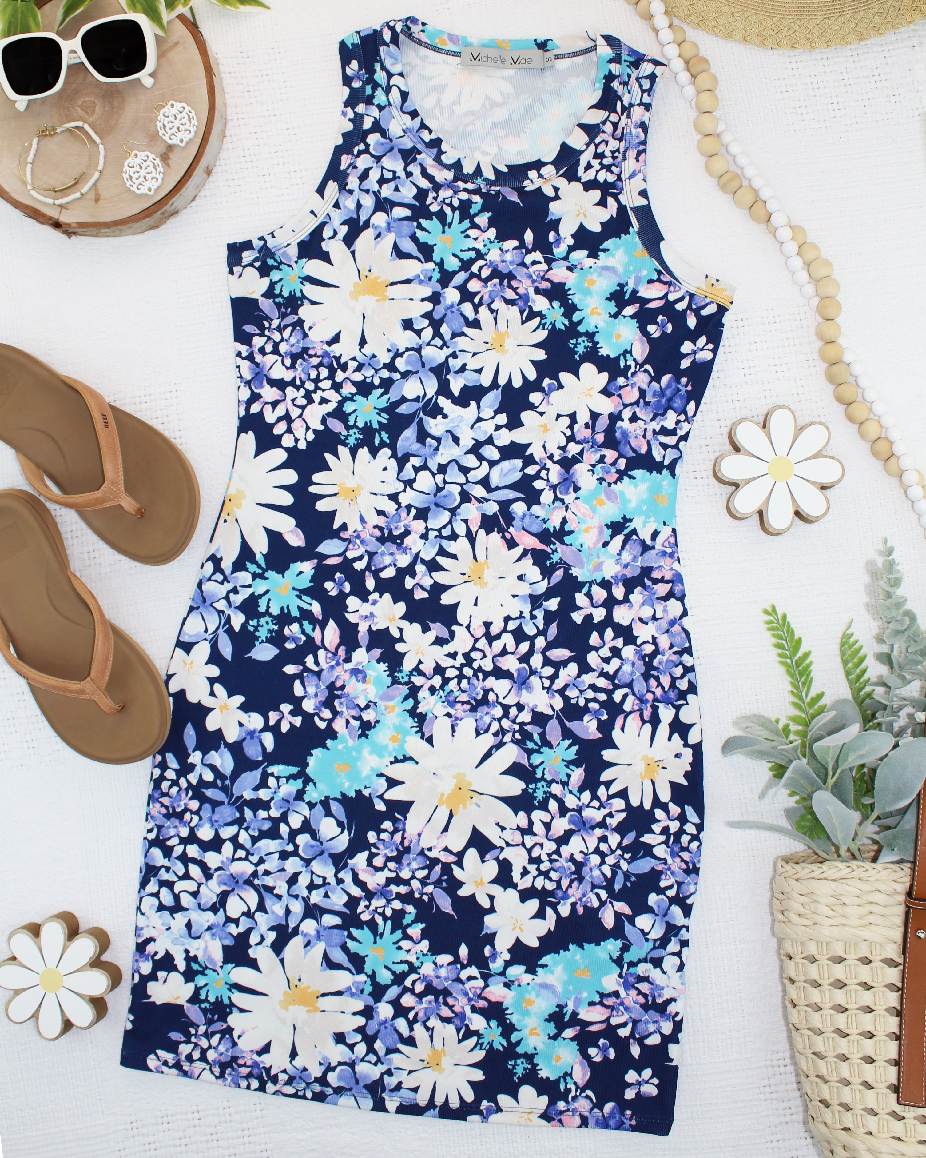 Mariah Ribbed Dress - Daisy Blues