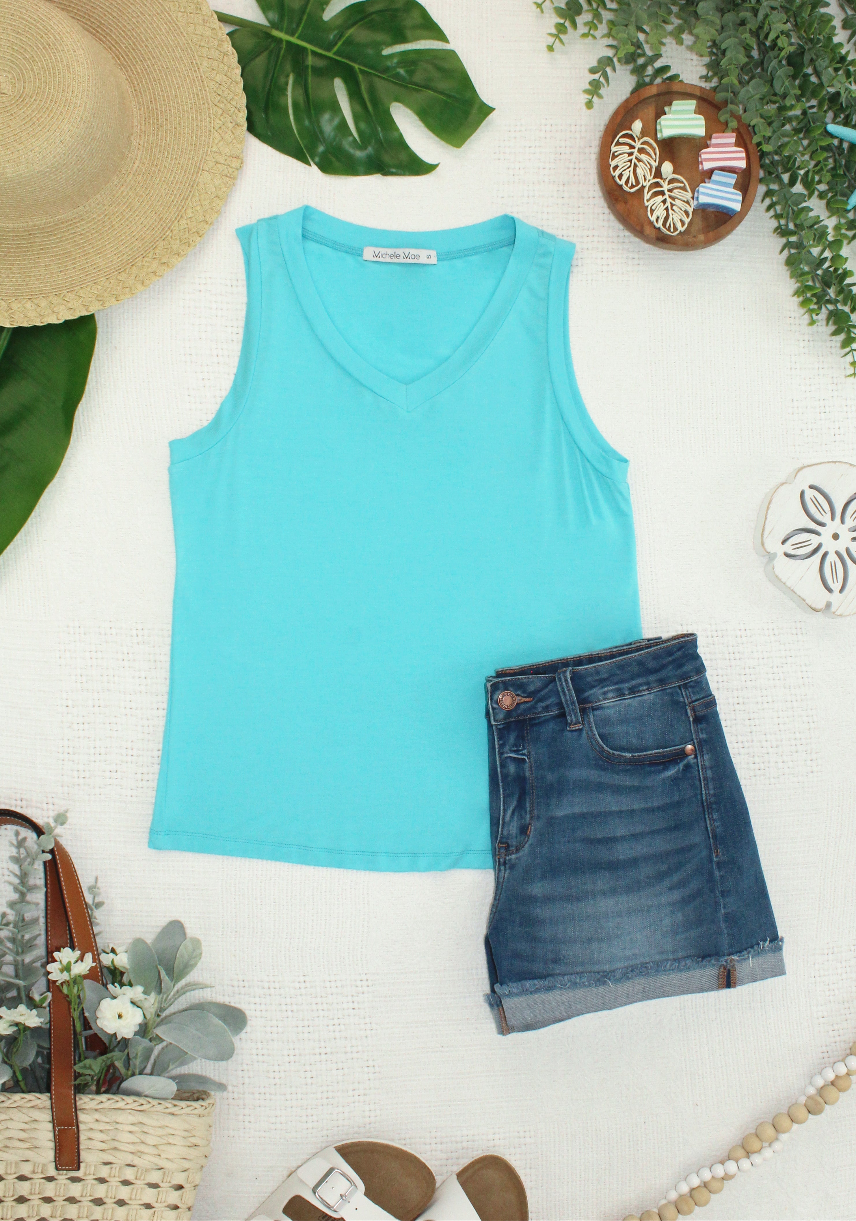 Noelle Tank - Aqua