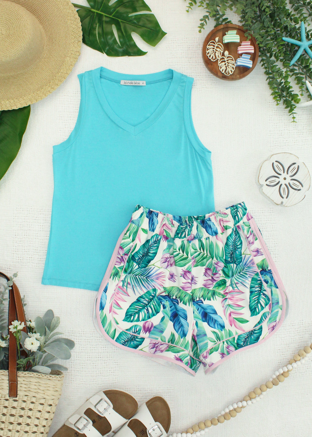 Noelle Tank - Aqua