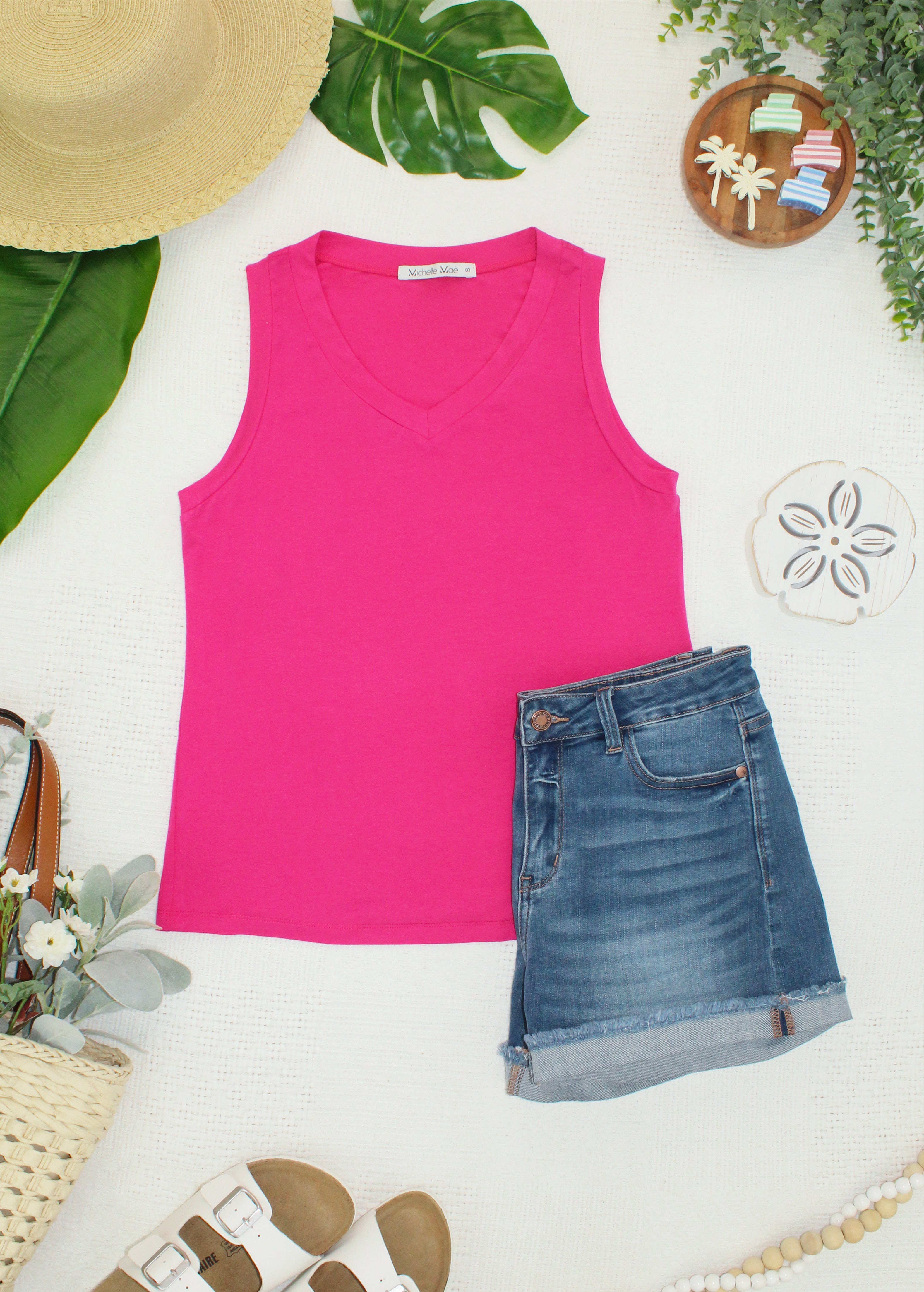 Noelle Tank - Hot Pink
