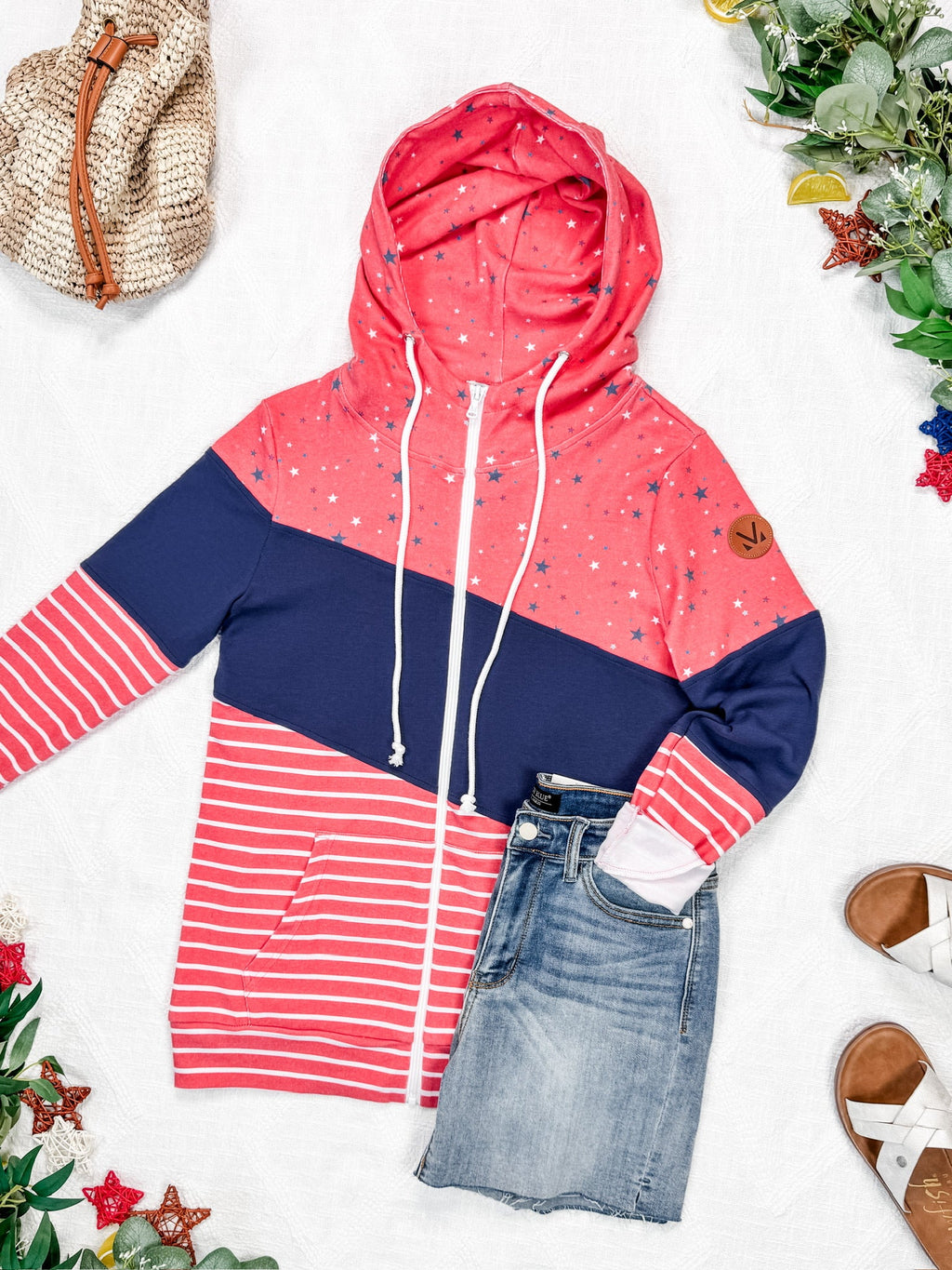 Colorblock Fullzip - Liberty Stars, Navy, and Stripes Trio