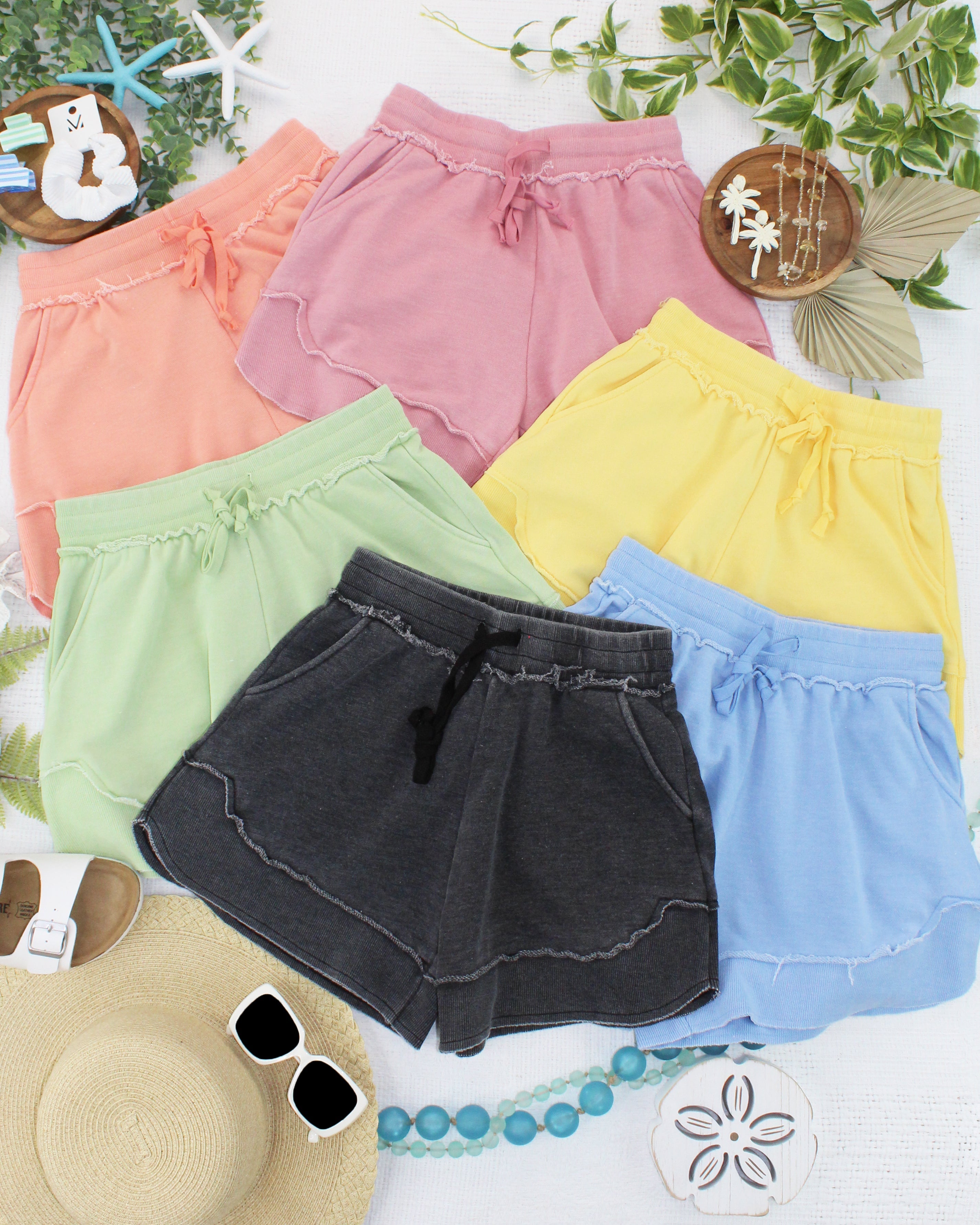 French Terry Stevie Shorts - Dusty Pink
