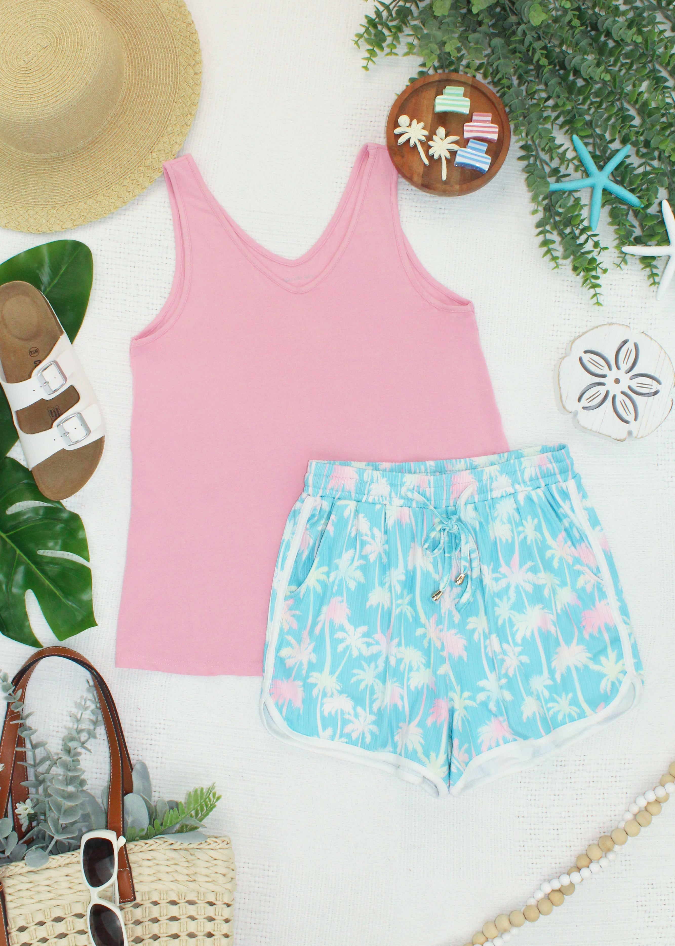 Vera V Neck Tank - Pink