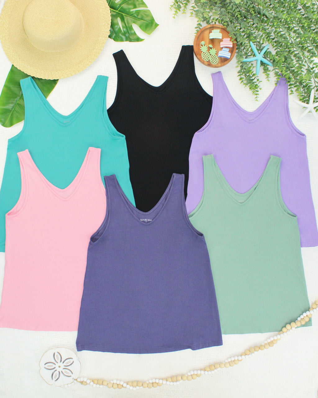Vera V Neck Tank - Pink
