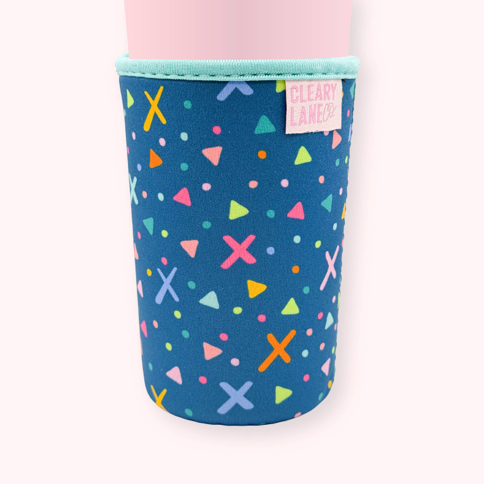 Emerald Rainbow Shapes Coffee Sleeve